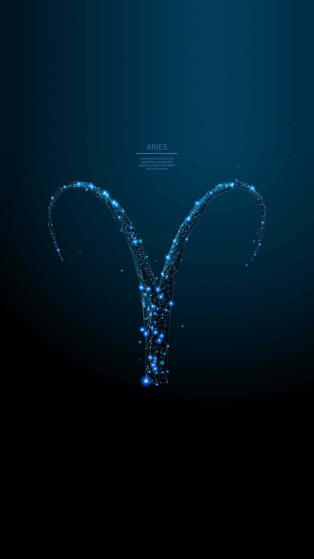 Aries, glowing blue constellation, dots, Full HD Phone Wallpaper