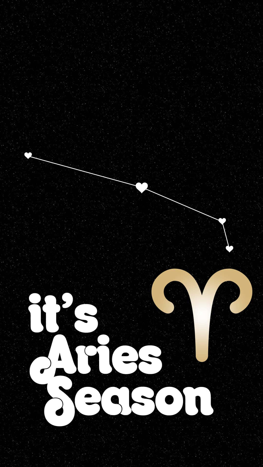 Aries constellation, hearts, starry black sky, Full HD Phone Wallpaper