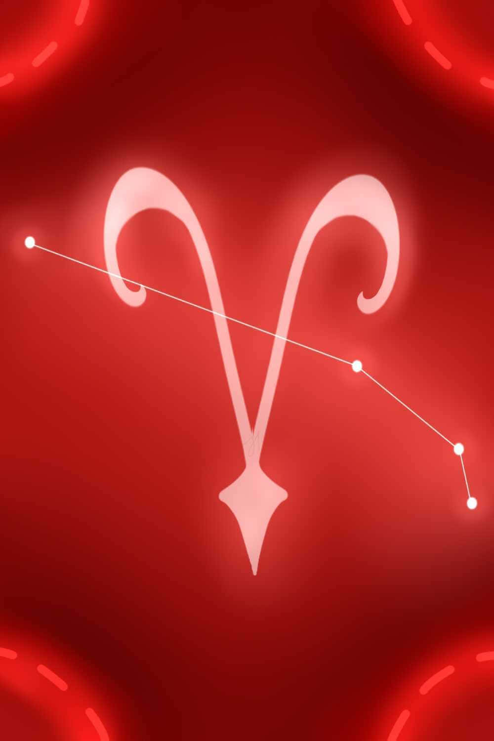 Aries iPhone, red glow, white ram constellation symbol, HD Phone Wallpaper