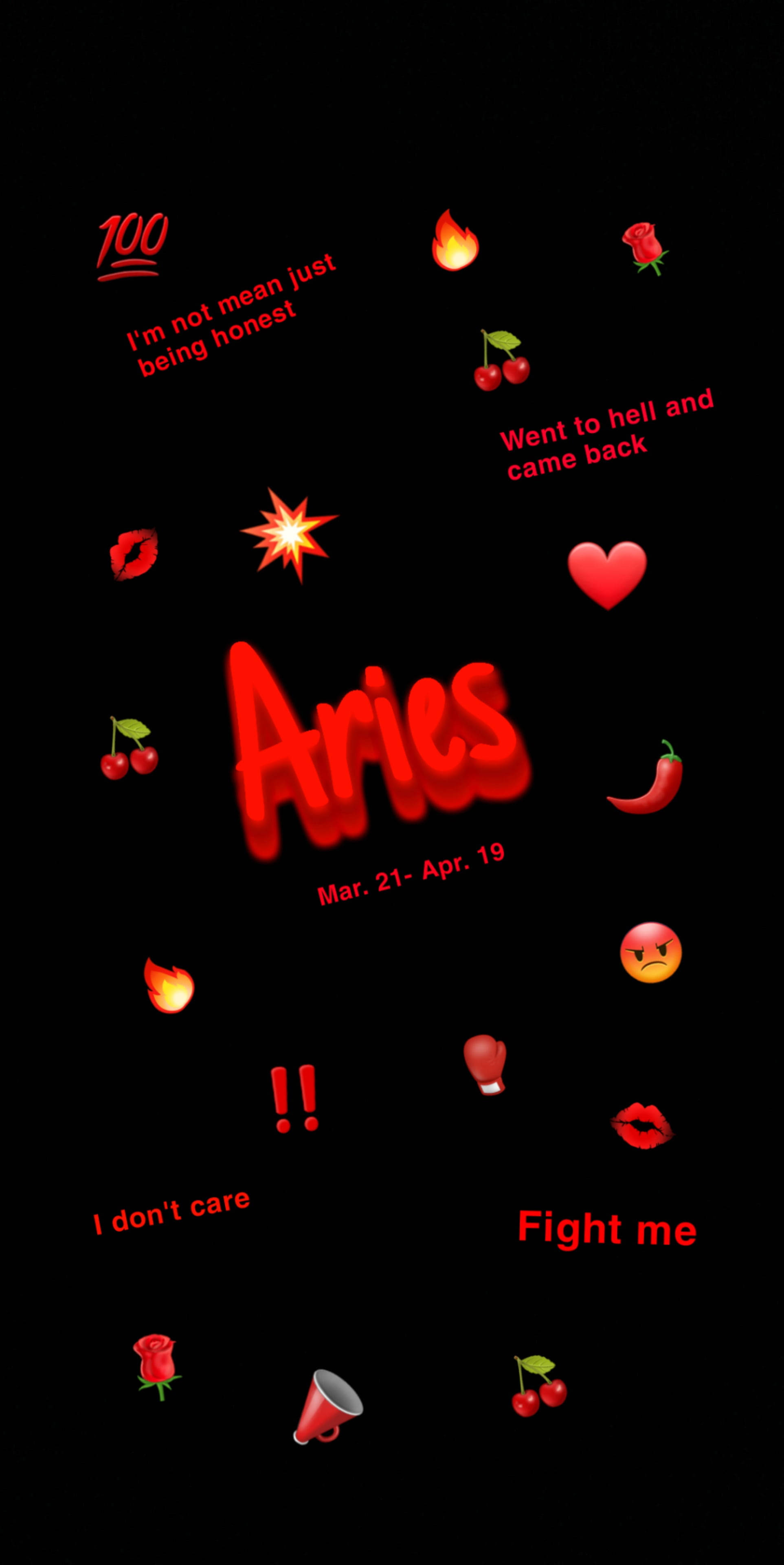 Aries, red aesthetic, black background, 4K Phone Wallpaper