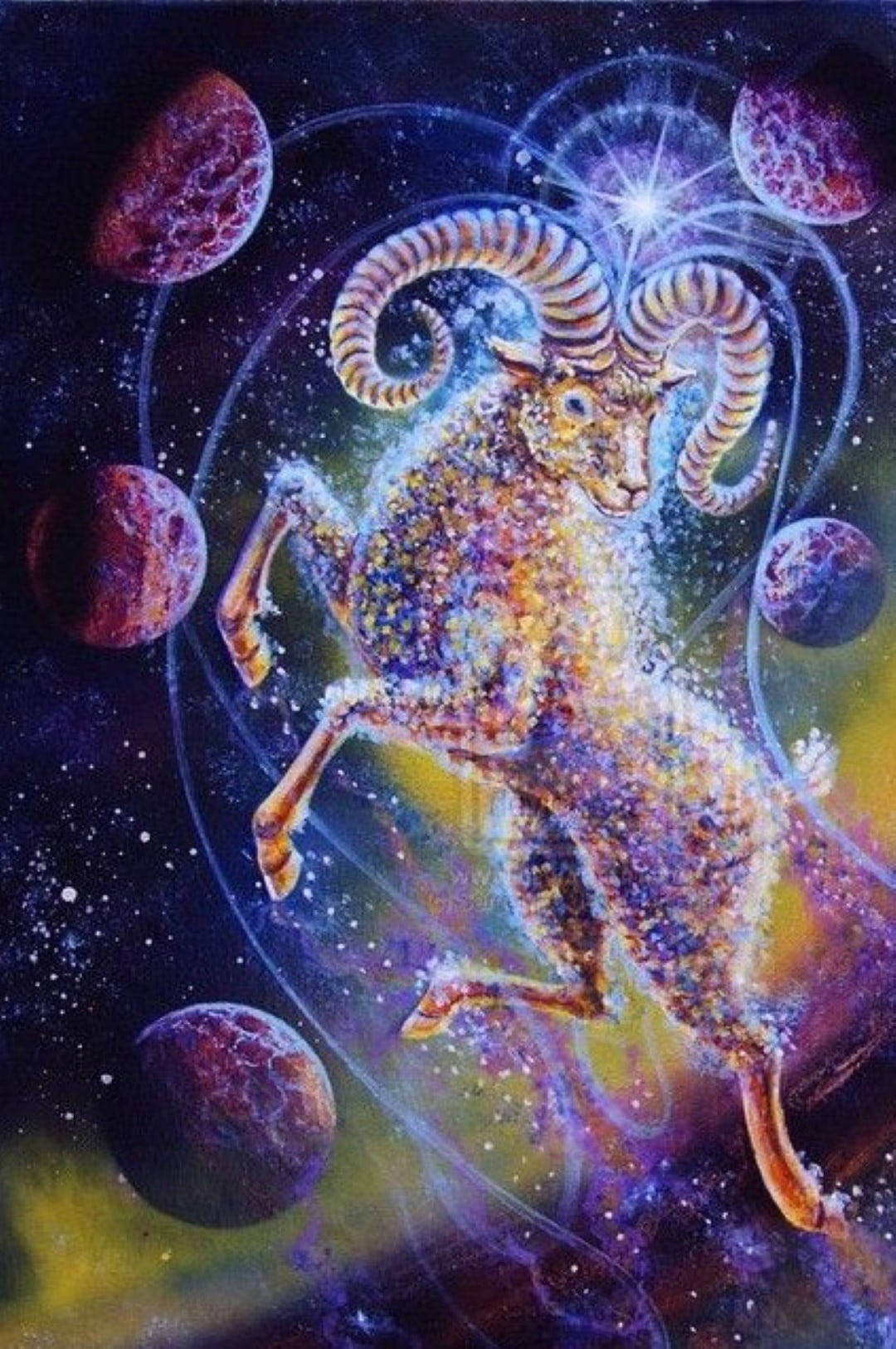 Galaxy Aries, spirit animal ram, golden ram, HD Phone Wallpaper