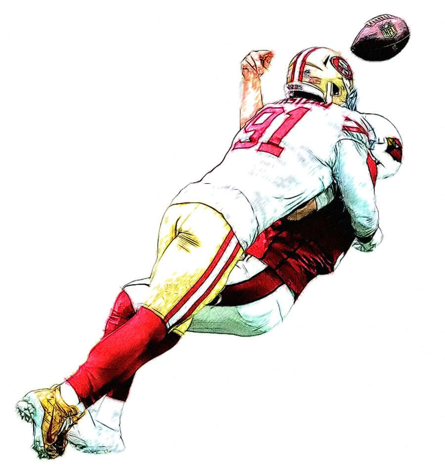 Arik Armstead, white and red uniform, football player, SD Phone Wallpaper
