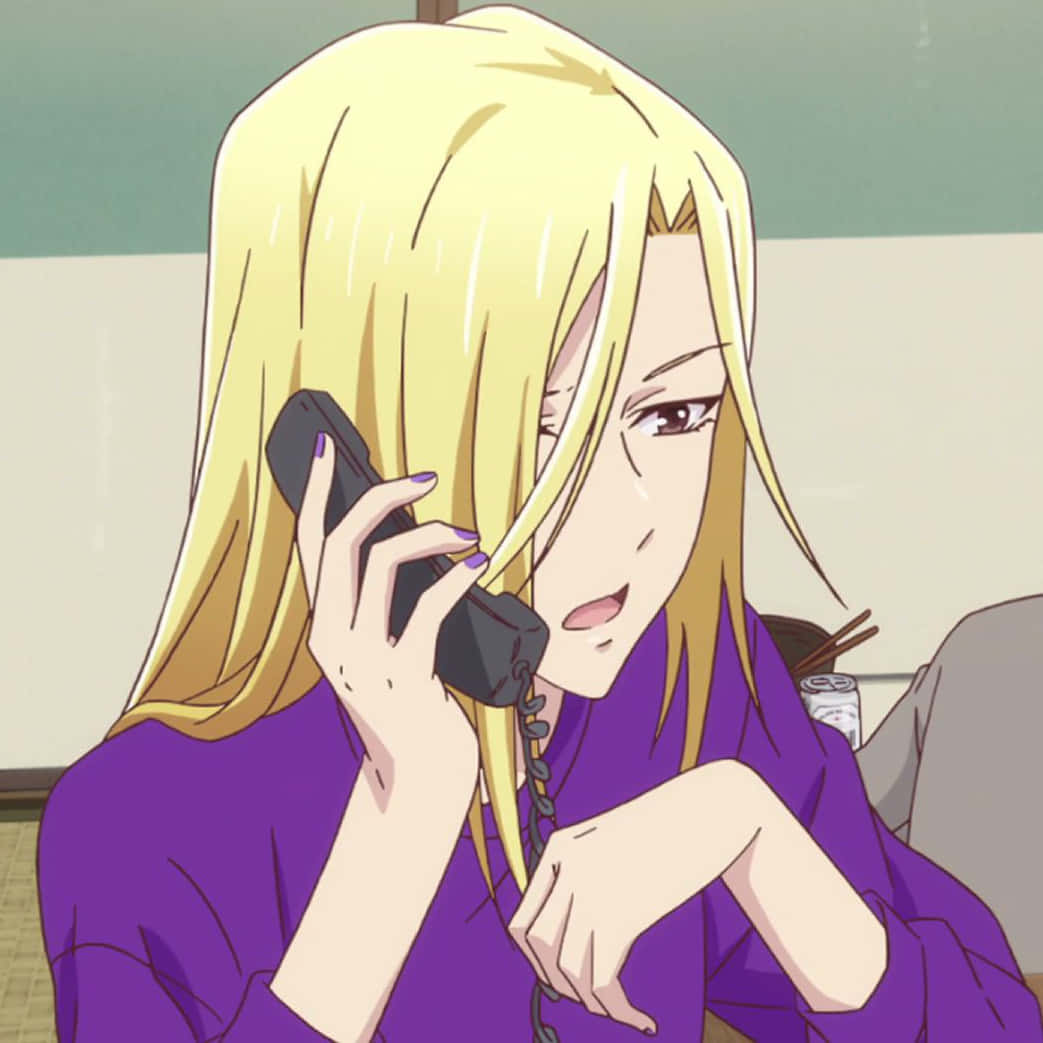 Arisa Uotani, blonde anime girl, purple shirt, SD Desktop Wallpaper