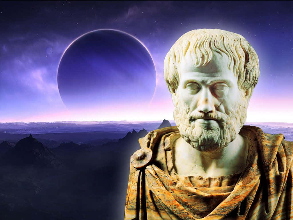 Aristotle, ancient marble bust, bearded philosopher, SD Desktop Wallpaper