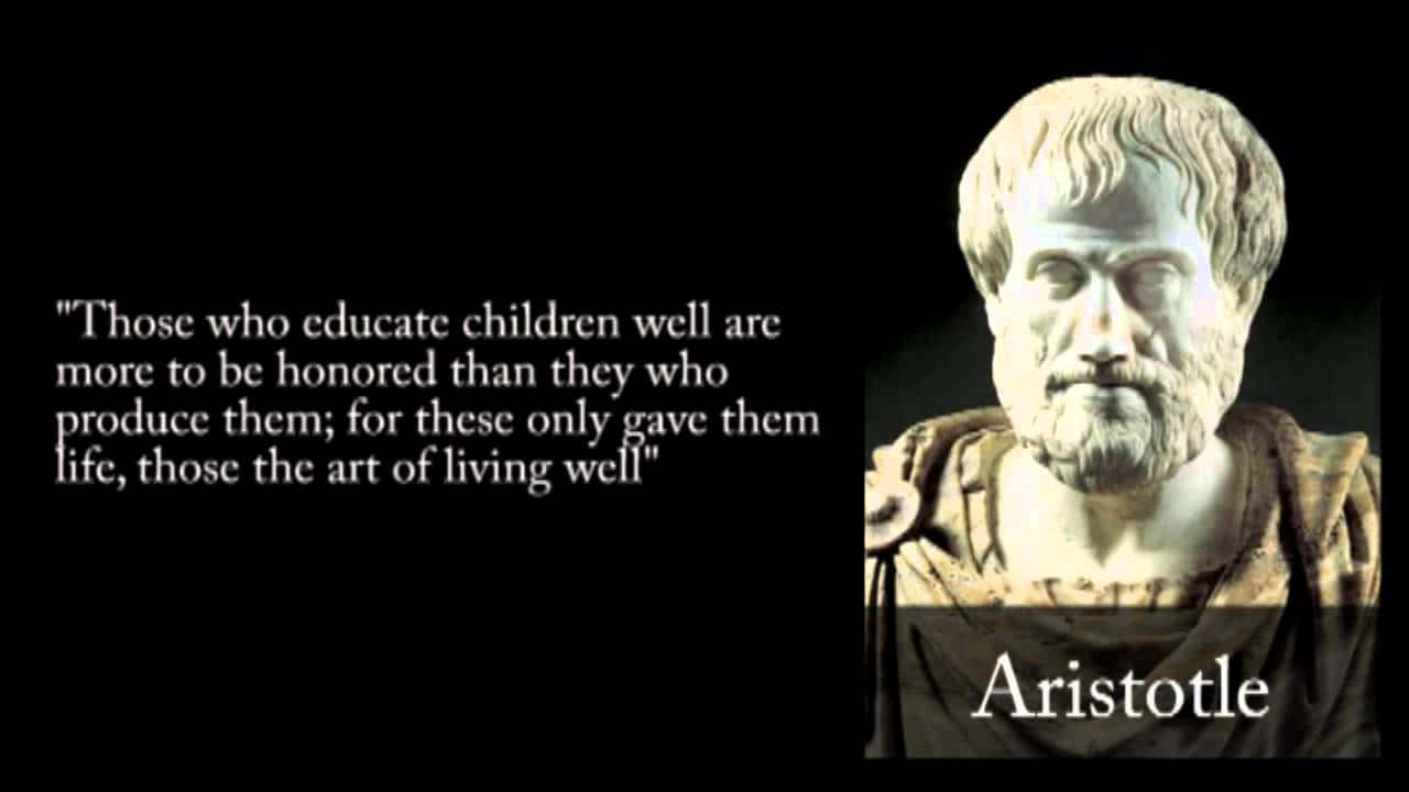 Aristotle, marble bust, quote about education, HD Desktop Wallpaper