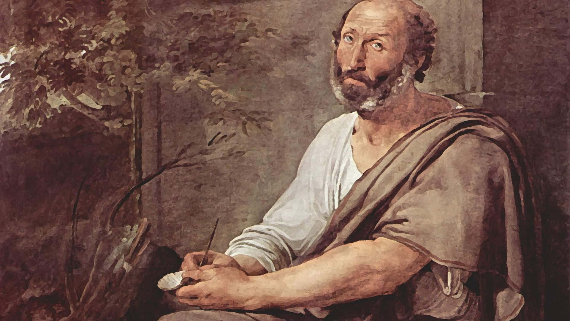 Aristotle, bearded man, draped robes, Full HD Desktop Wallpaper
