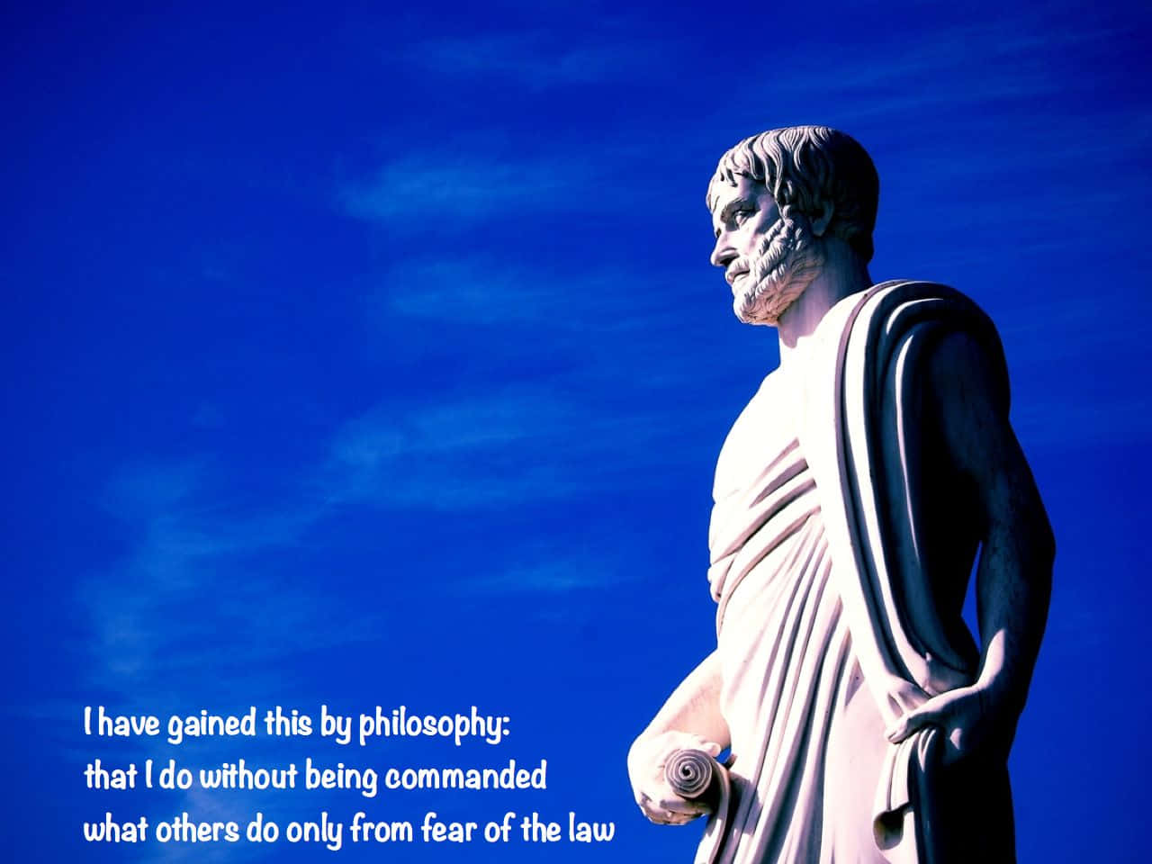 Aristotle, classical marble statue, bearded philosopher, HD Desktop Wallpaper