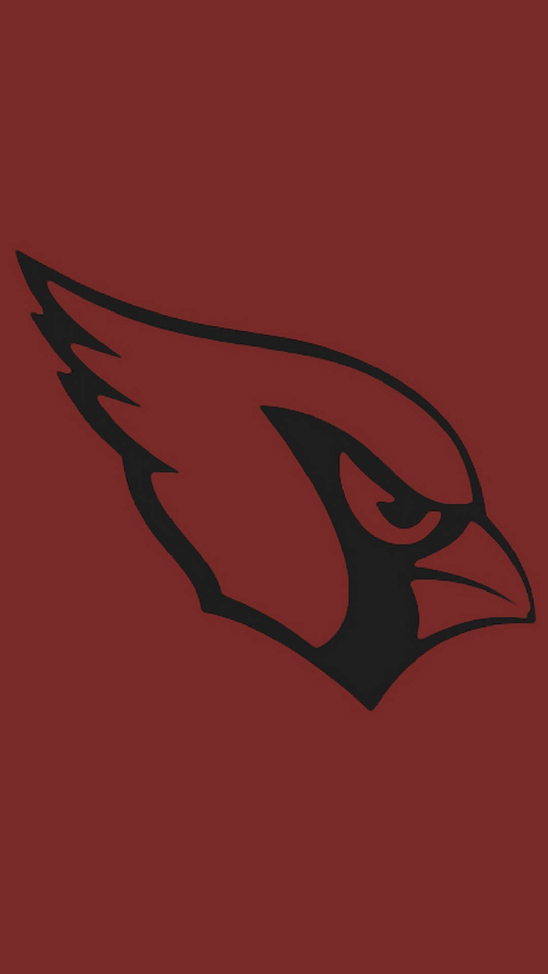 Arizona Cardinals, black cardinal head logo, deep red background, Full HD Phone Wallpaper