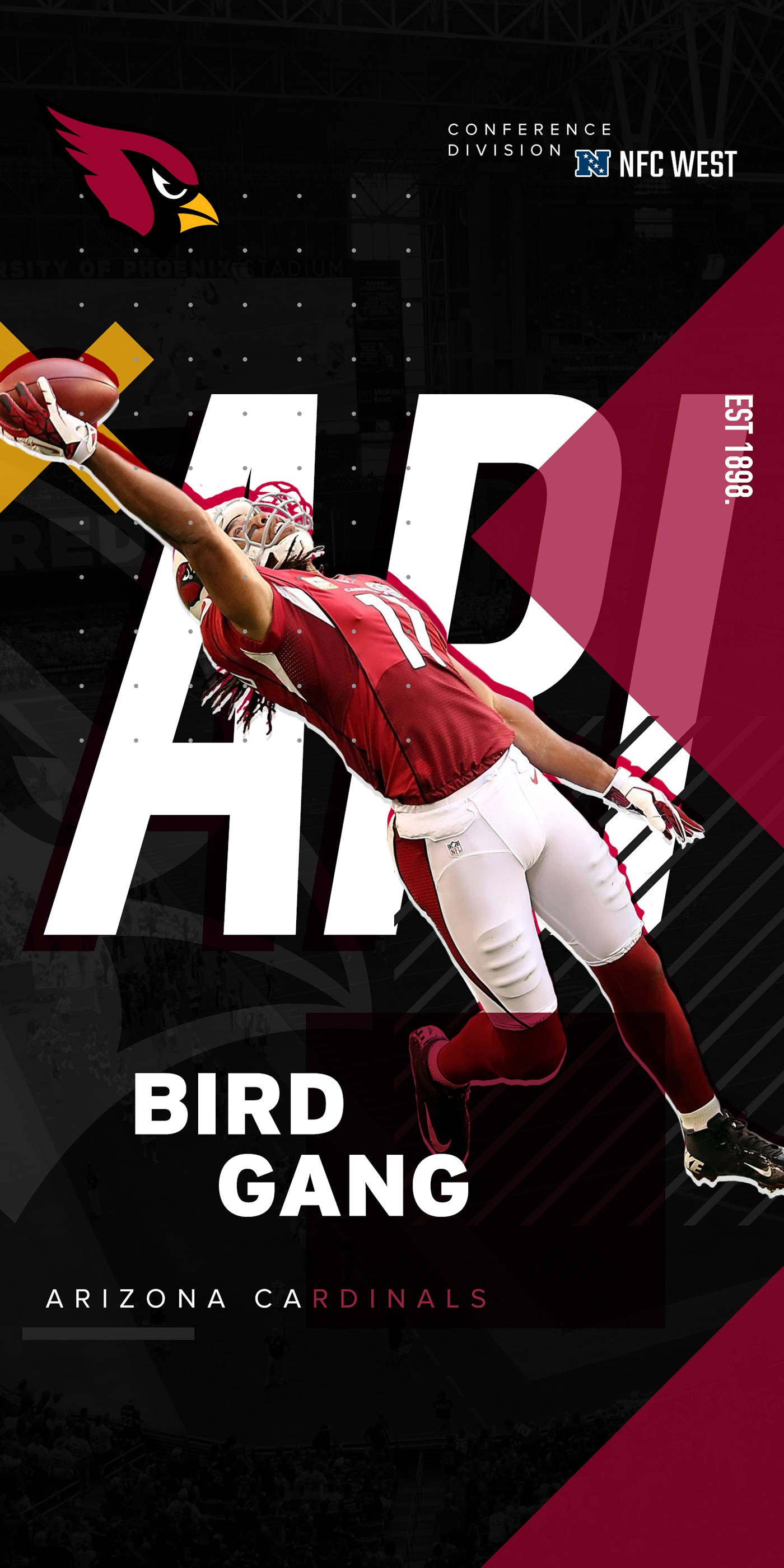 Arizona Cardinals, red uniform, football player, 2K Phone Wallpaper