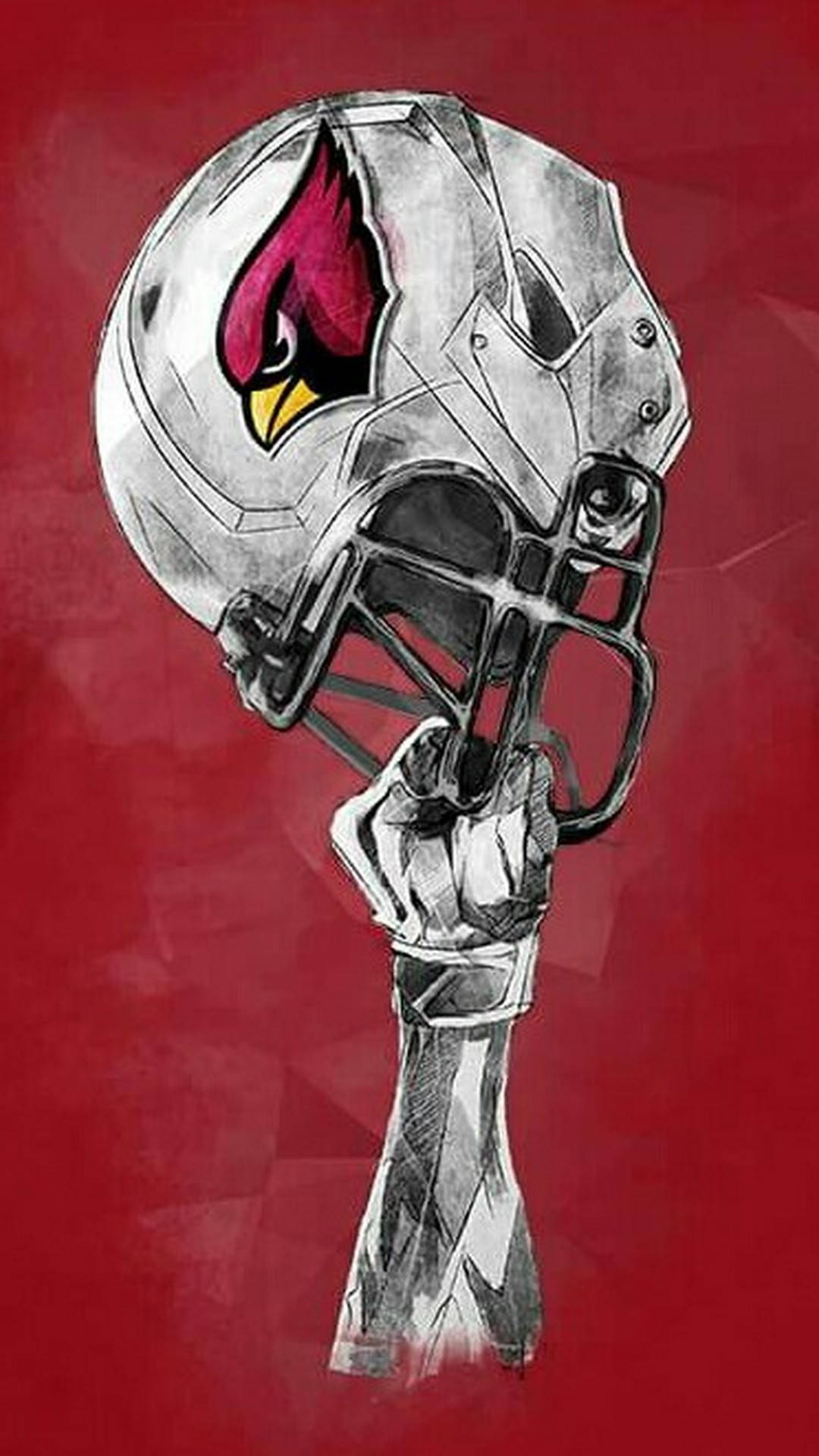 Arizona Cardinals, football helmet, silver, Full HD Phone Wallpaper