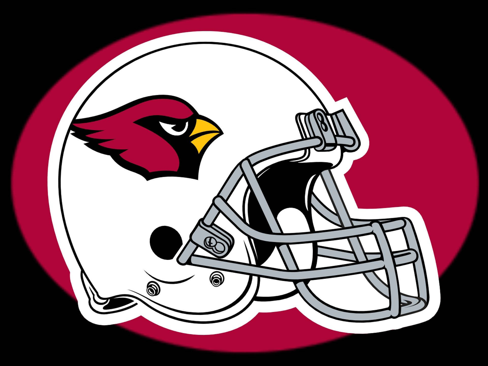 Arizona Cardinals, red cardinal logo, white football helmet, Full HD Desktop Wallpaper