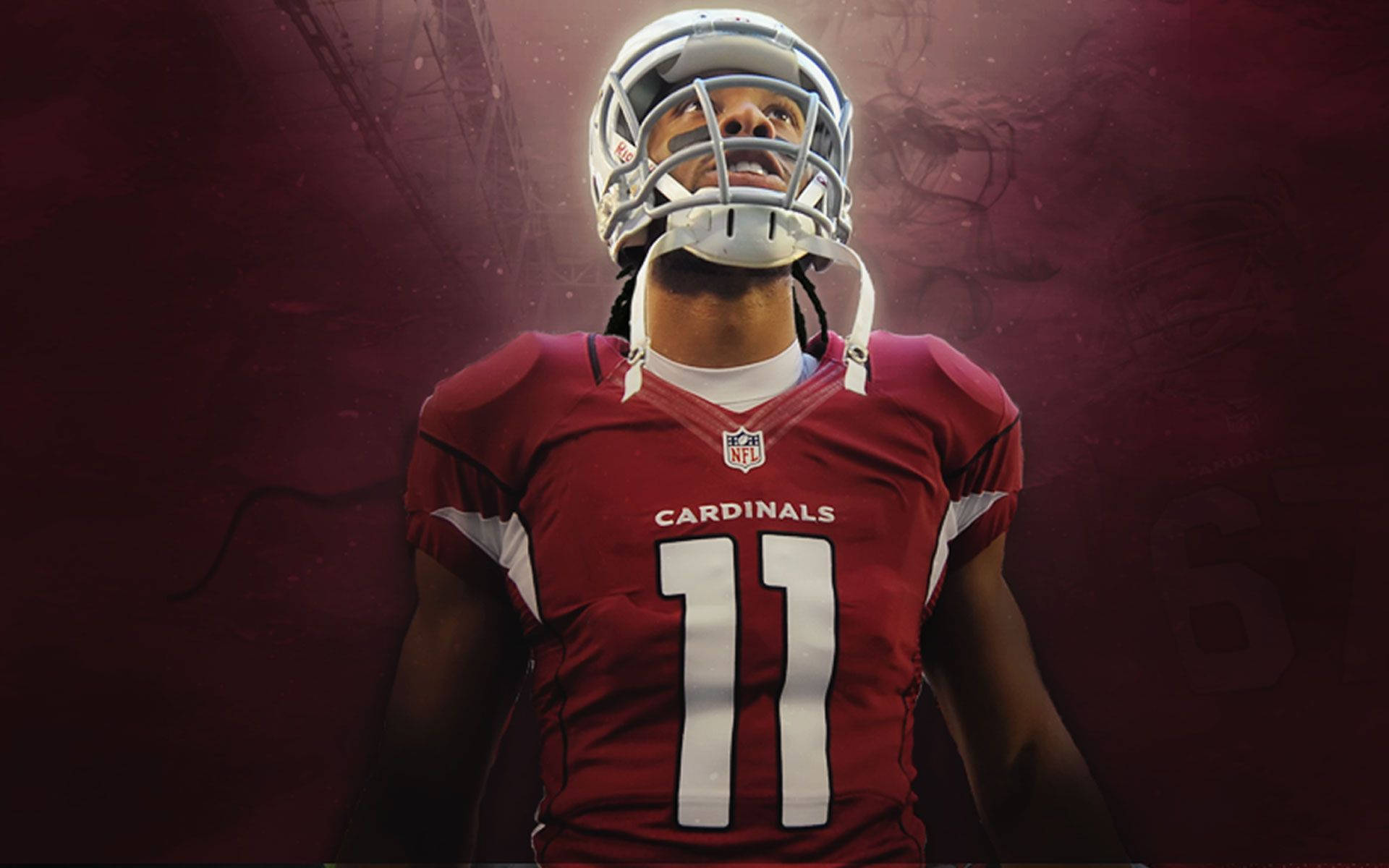 Arizona Cardinals, player 11, red Cardinals jersey, Full HD Desktop Wallpaper