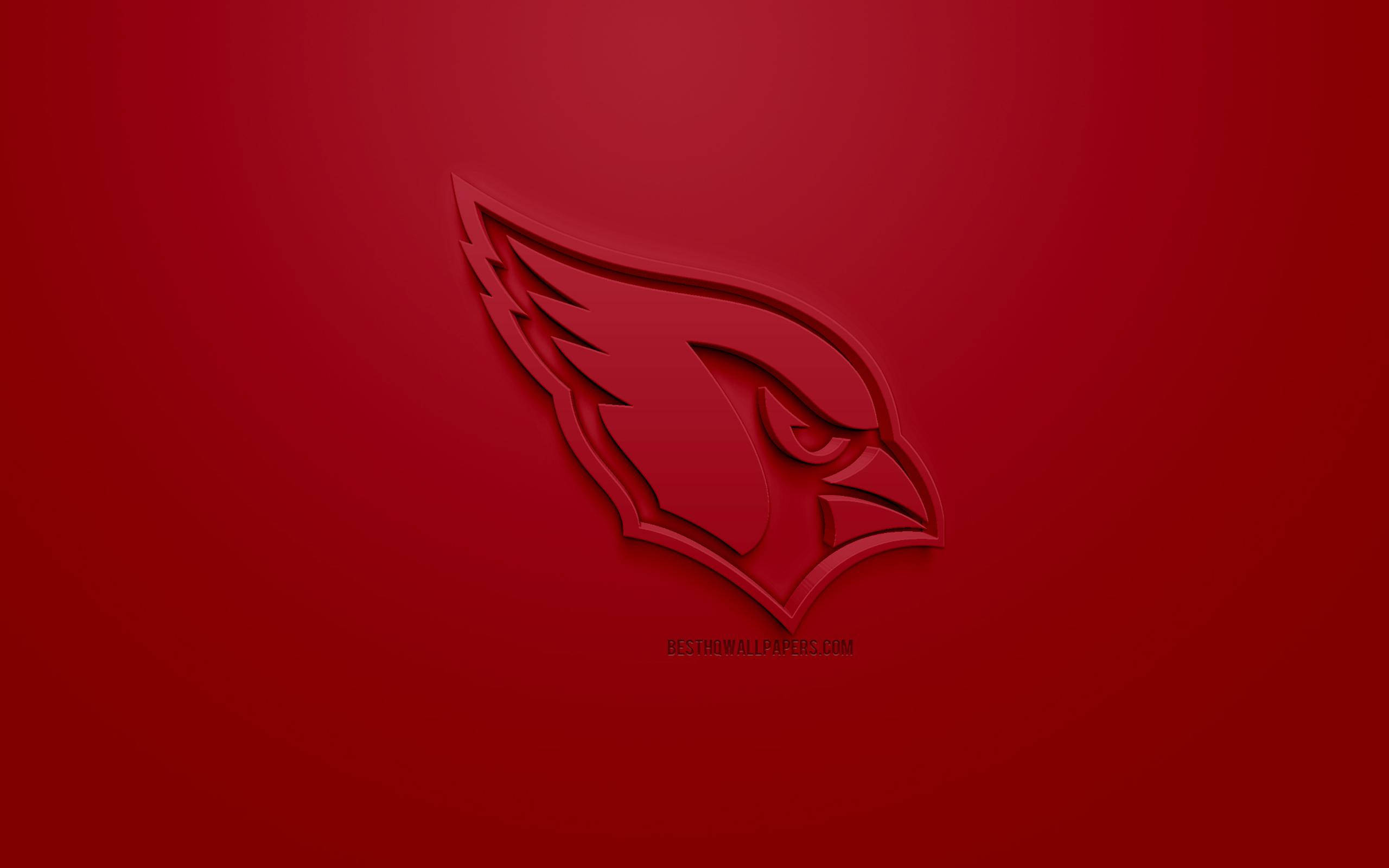 Arizona Cardinals, all red logo, minimalist, 2K Desktop Wallpaper
