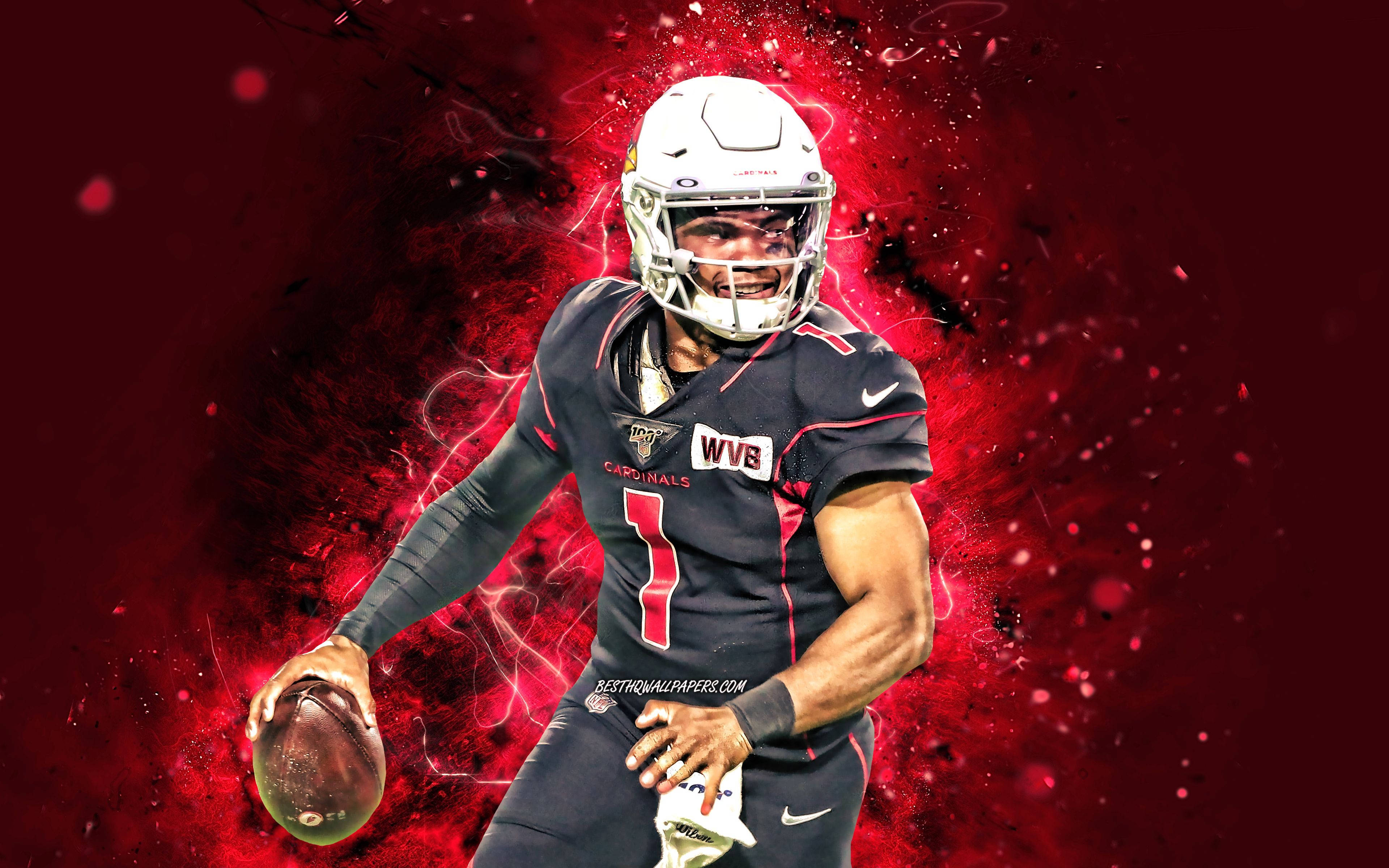 Arizona Cardinals, 1 Murray, dark uniform, 4K Desktop Wallpaper