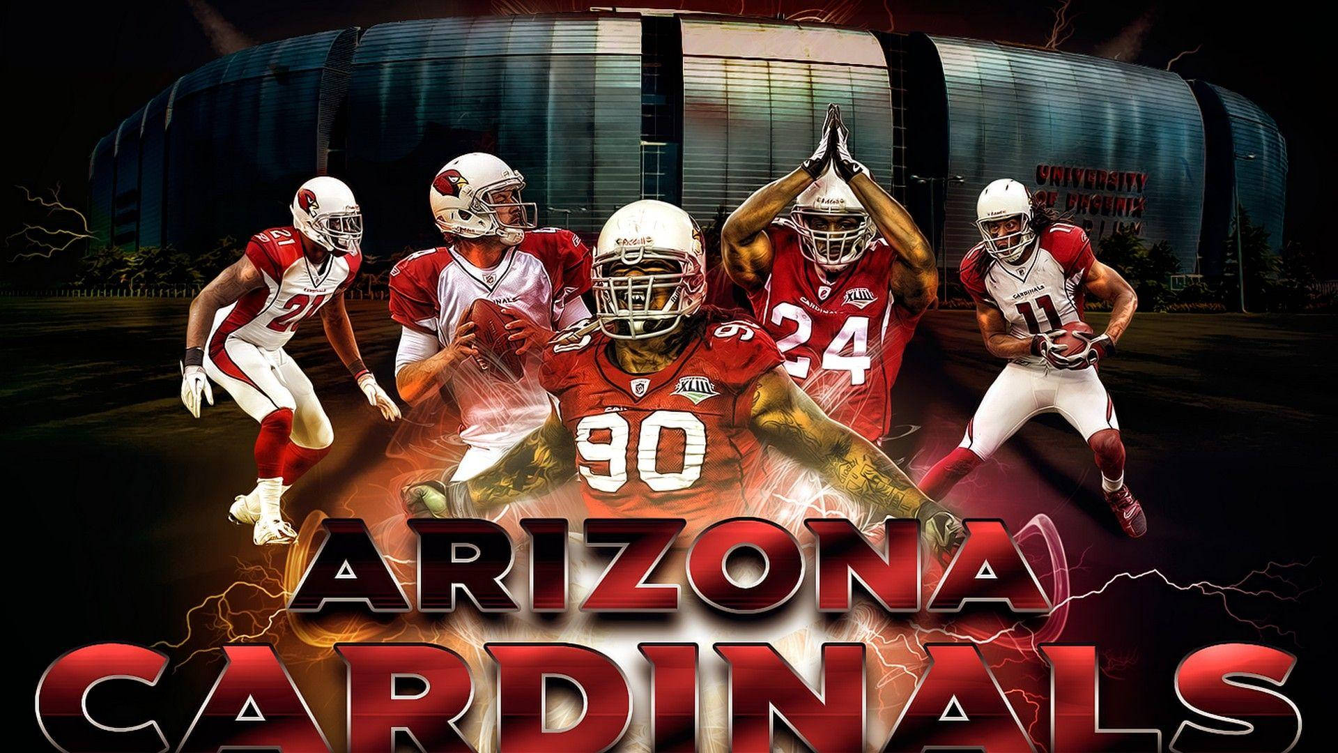 Arizona Cardinals, red and white uniforms, stadium, Full HD Desktop Wallpaper