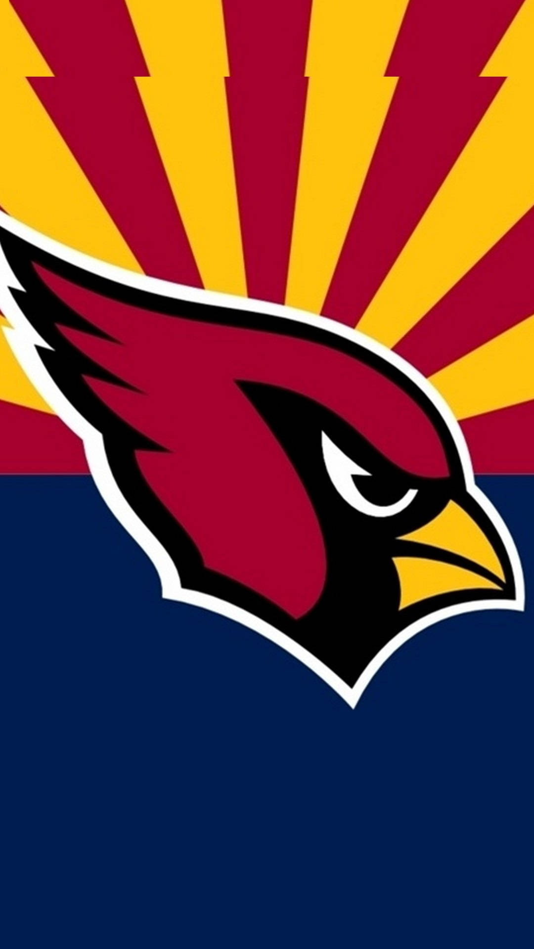 Arizona Cardinals, sun rays logo, red cardinal logo, Full HD Phone Wallpaper