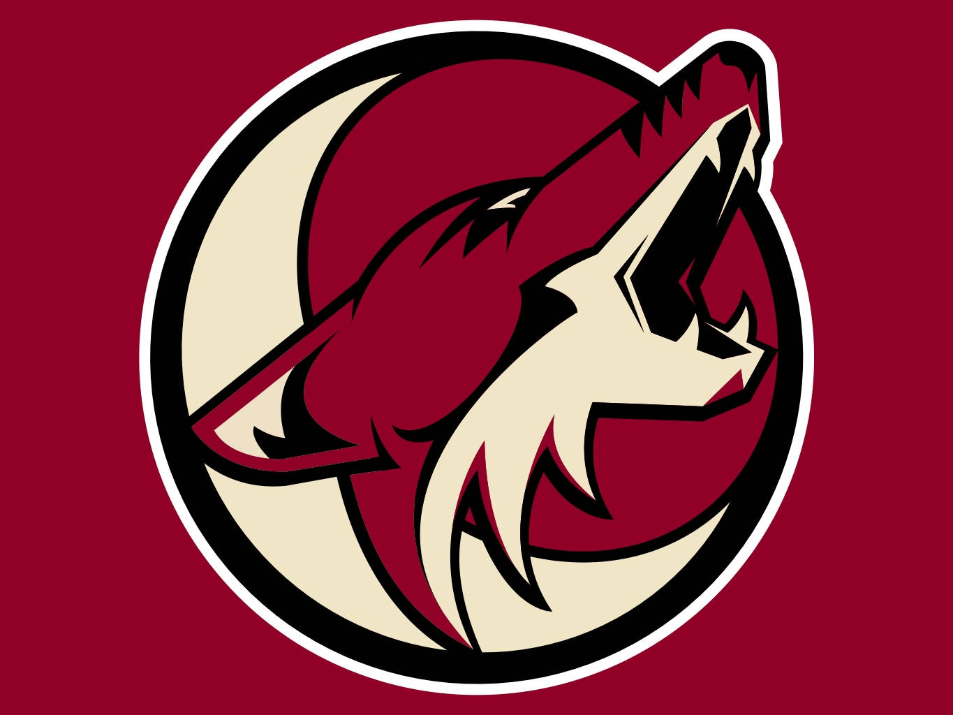 Arizona Coyotes, black circle, cream, HD Desktop Wallpaper
