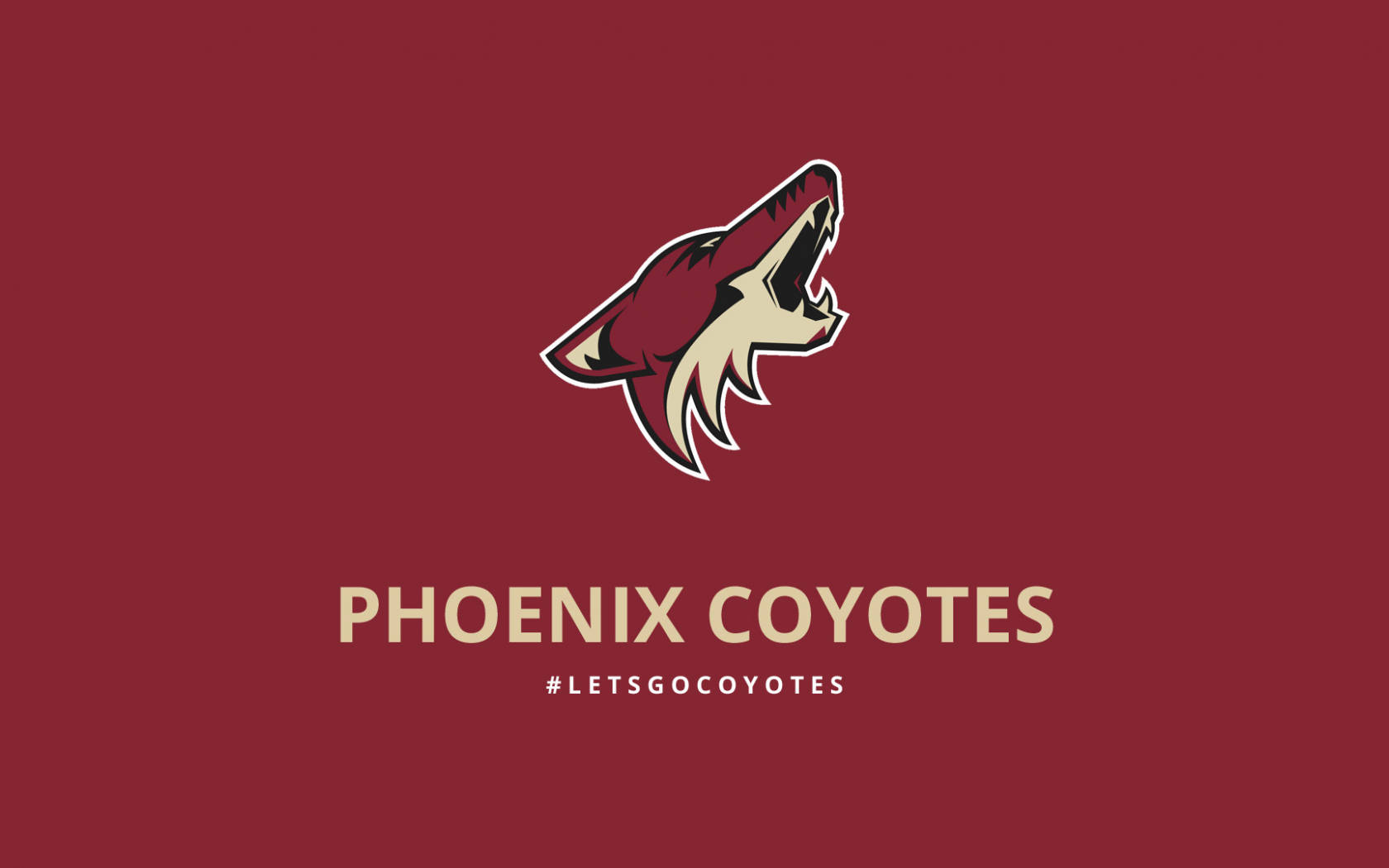 Arizona Coyotes, coyote head logo, maroon background, HD Desktop Wallpaper