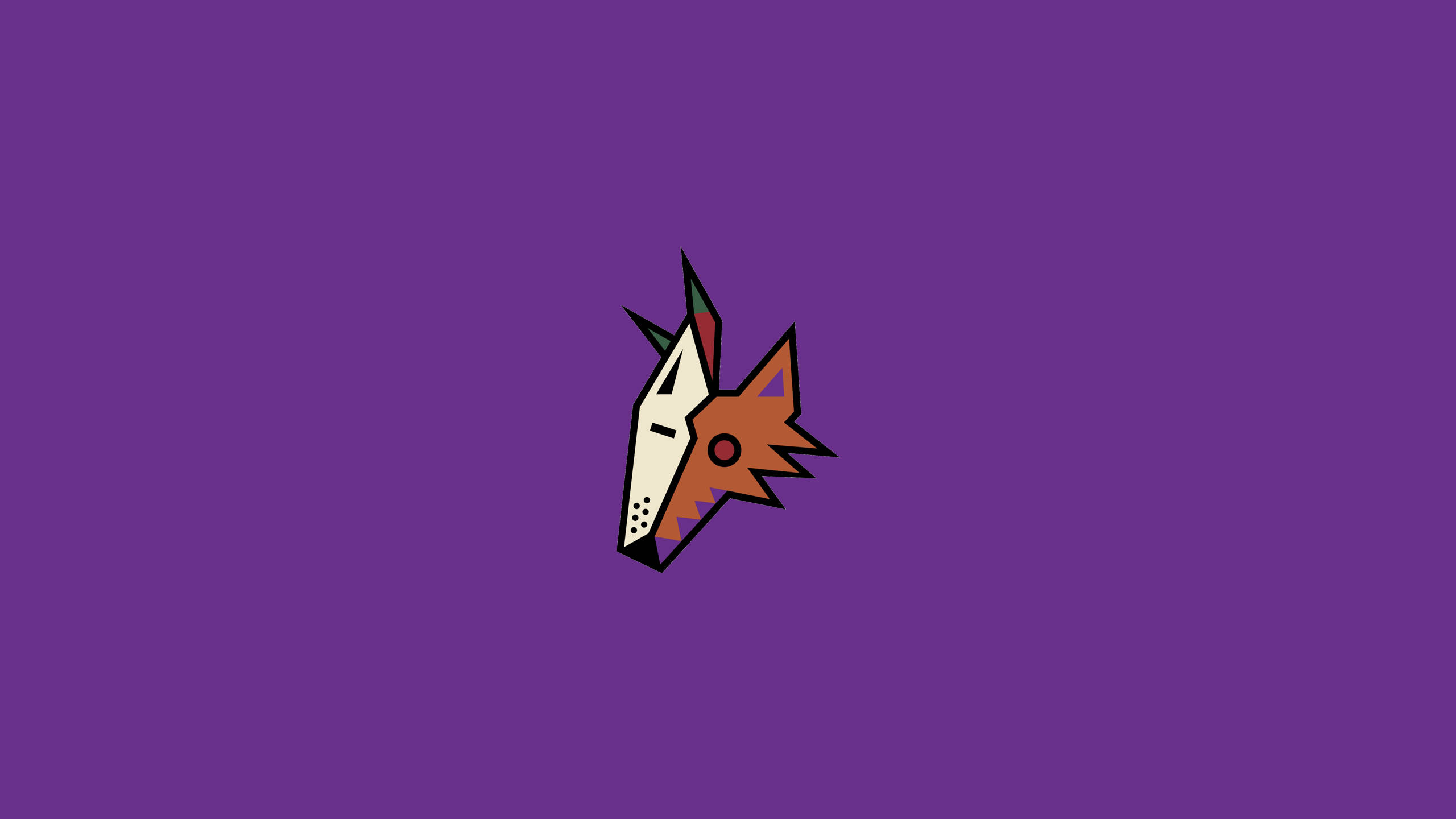 Arizona Coyotes, logo head, geometric fox head, 2K Desktop Wallpaper