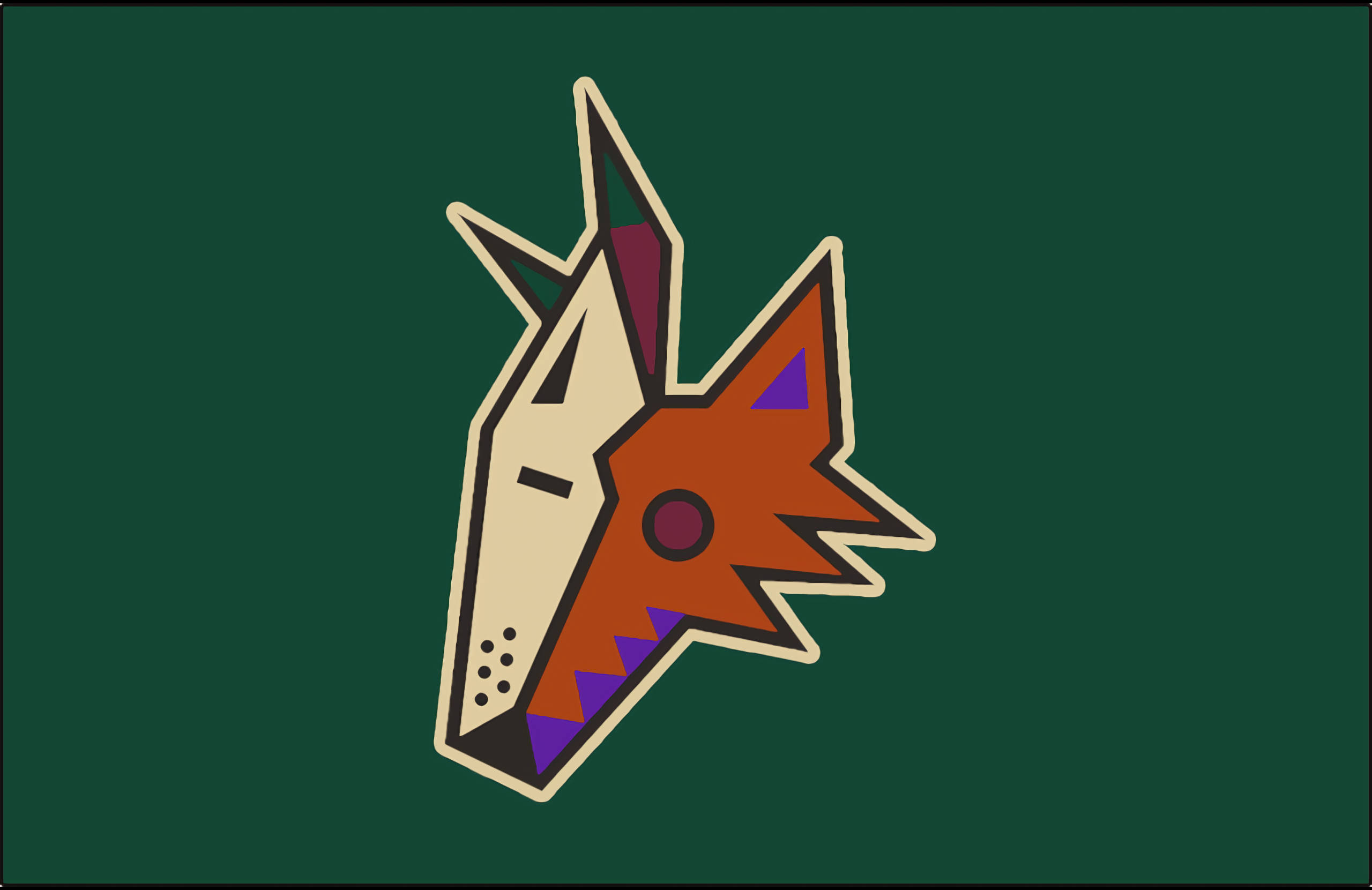 Arizona Coyotes, original logo, orange, 2K Desktop Wallpaper