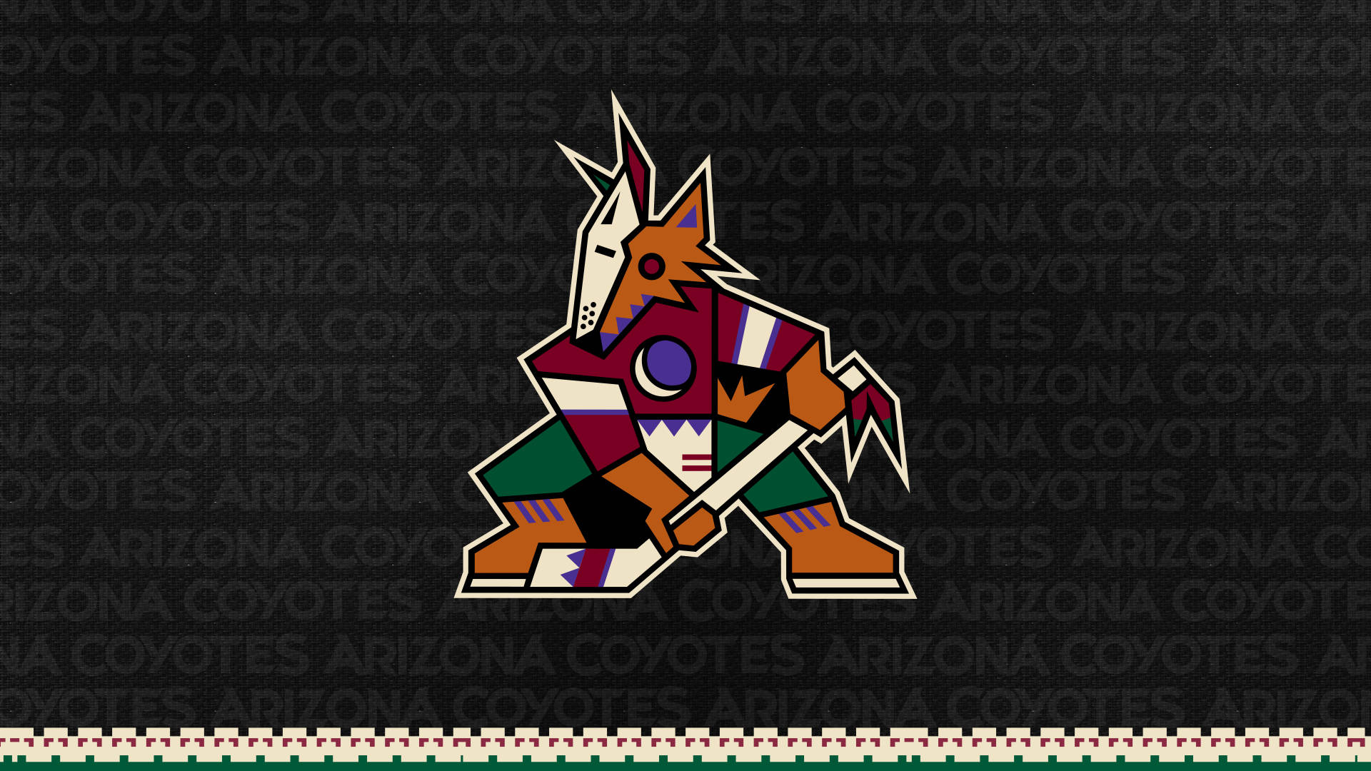 Arizona Coyotes, colorful logo, stylized geometric coyote mascot, Full HD Desktop Wallpaper
