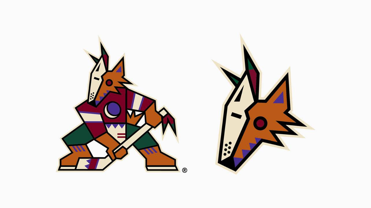 Arizona Coyotes, coyote logos, tribal patterns, HD Desktop Wallpaper