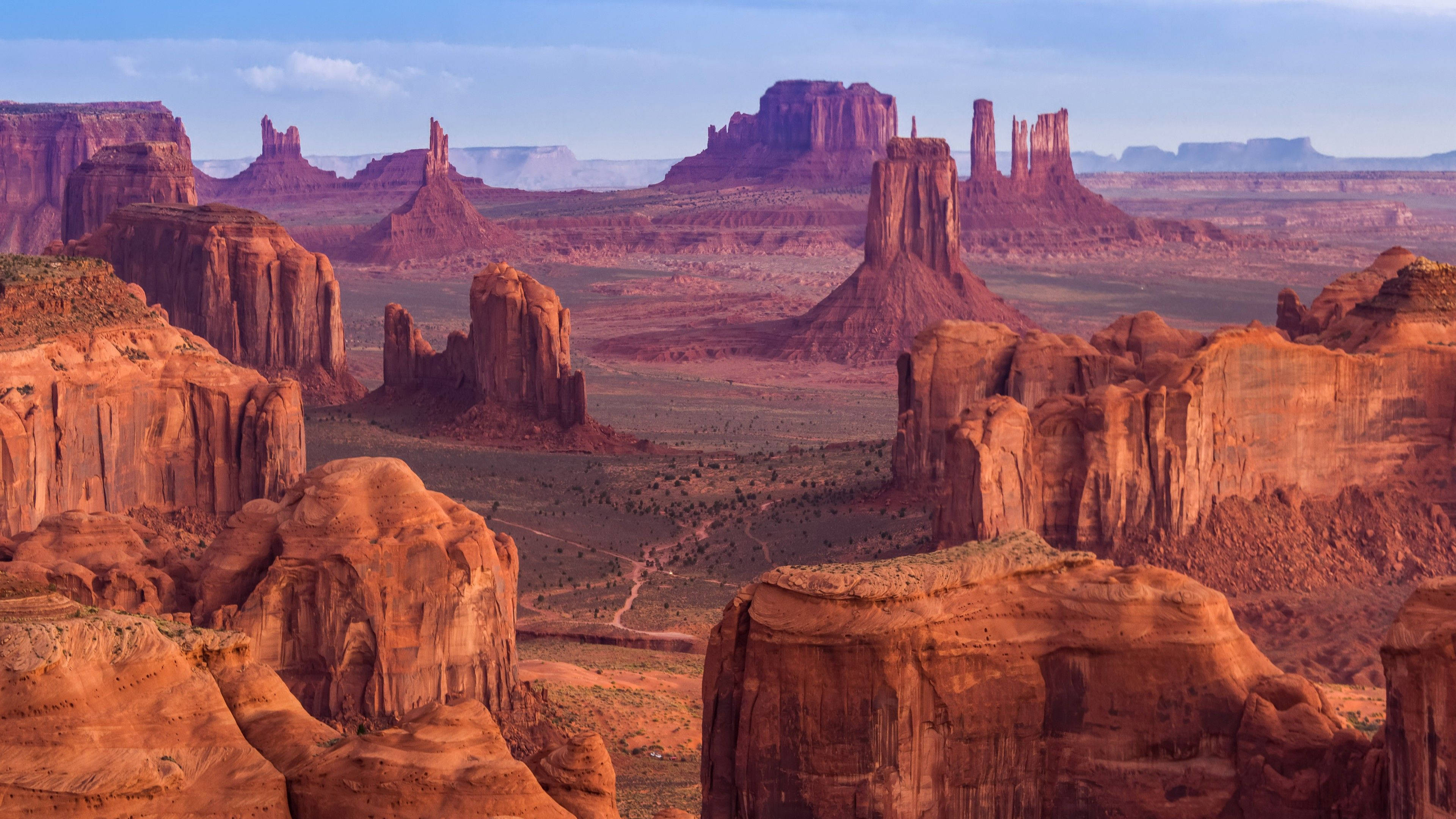 Arizona Desert, red rock formations, desert canyon, 4K Desktop Wallpaper