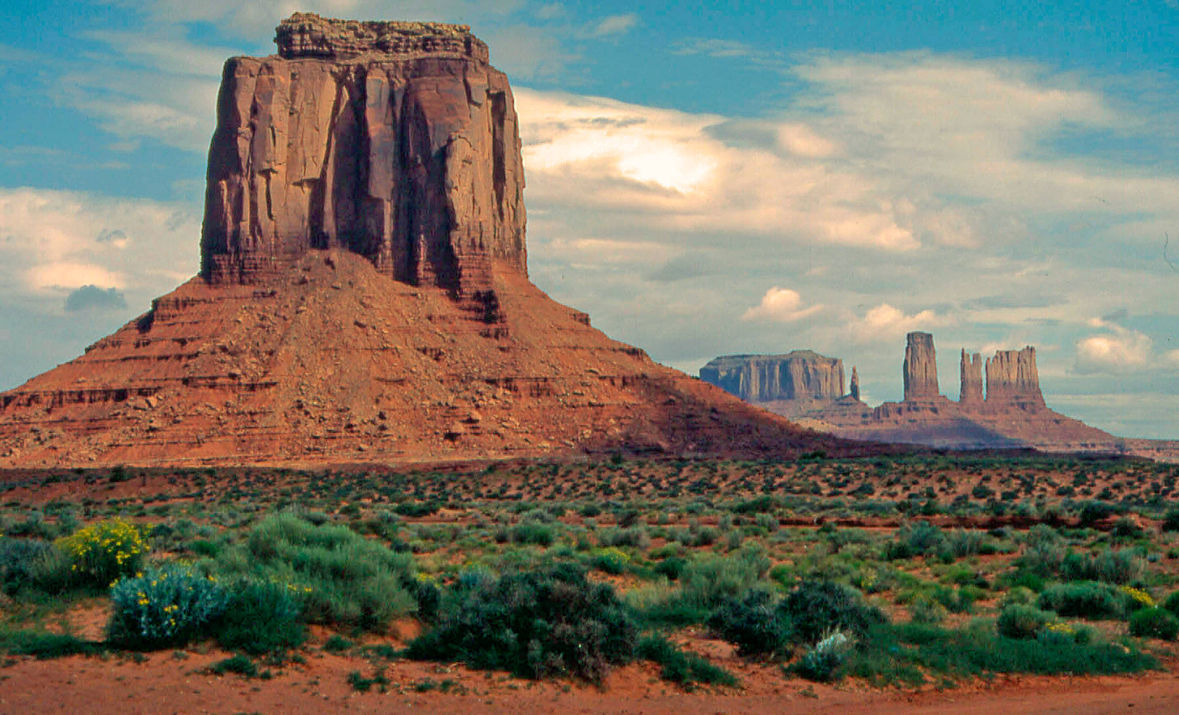 rock mountain, Arizona Desert, red sandstone butte, Full HD Desktop Wallpaper
