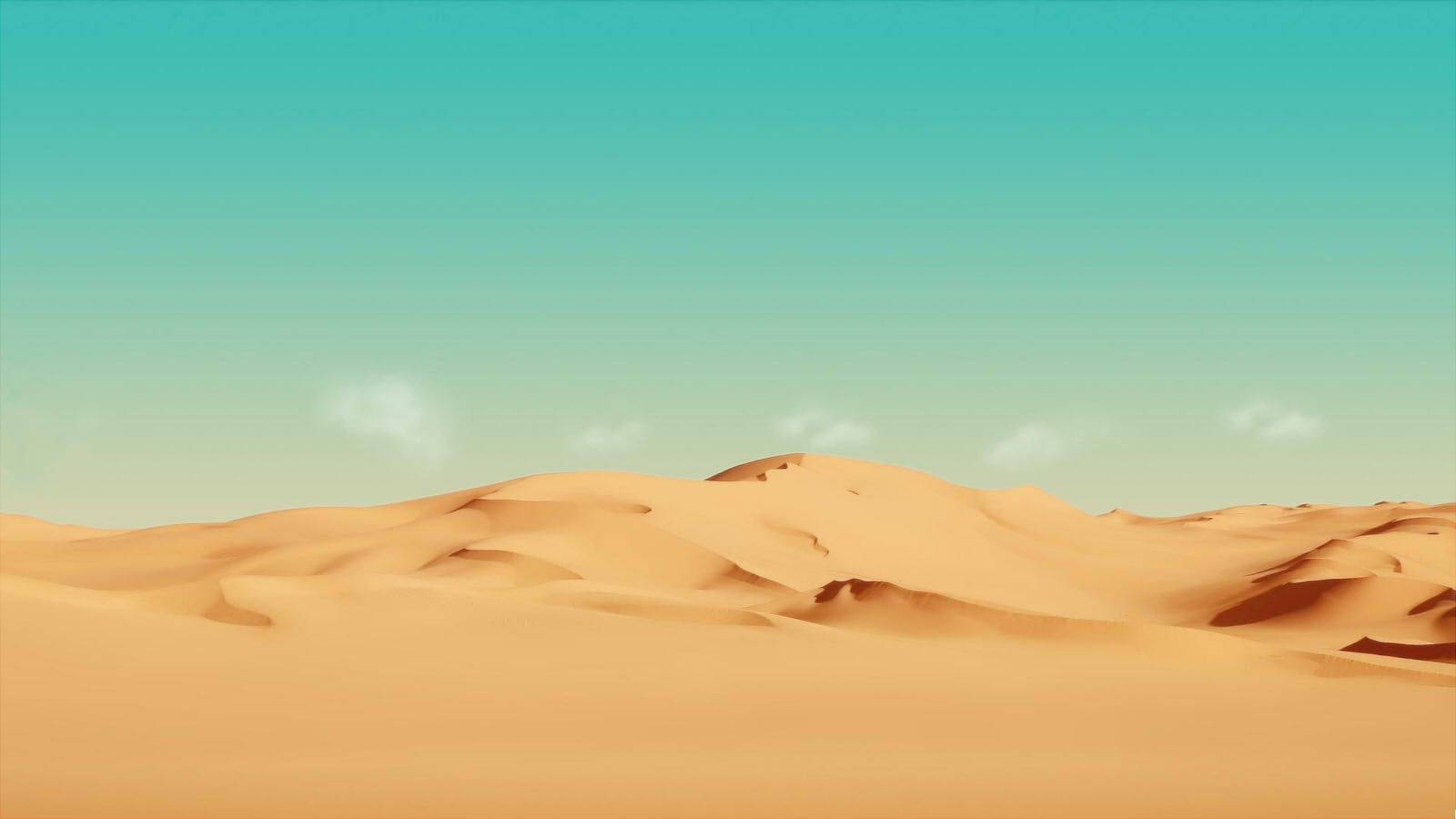 desert field sand dunes, golden dunes, turquoise sky, HD Desktop Wallpaper