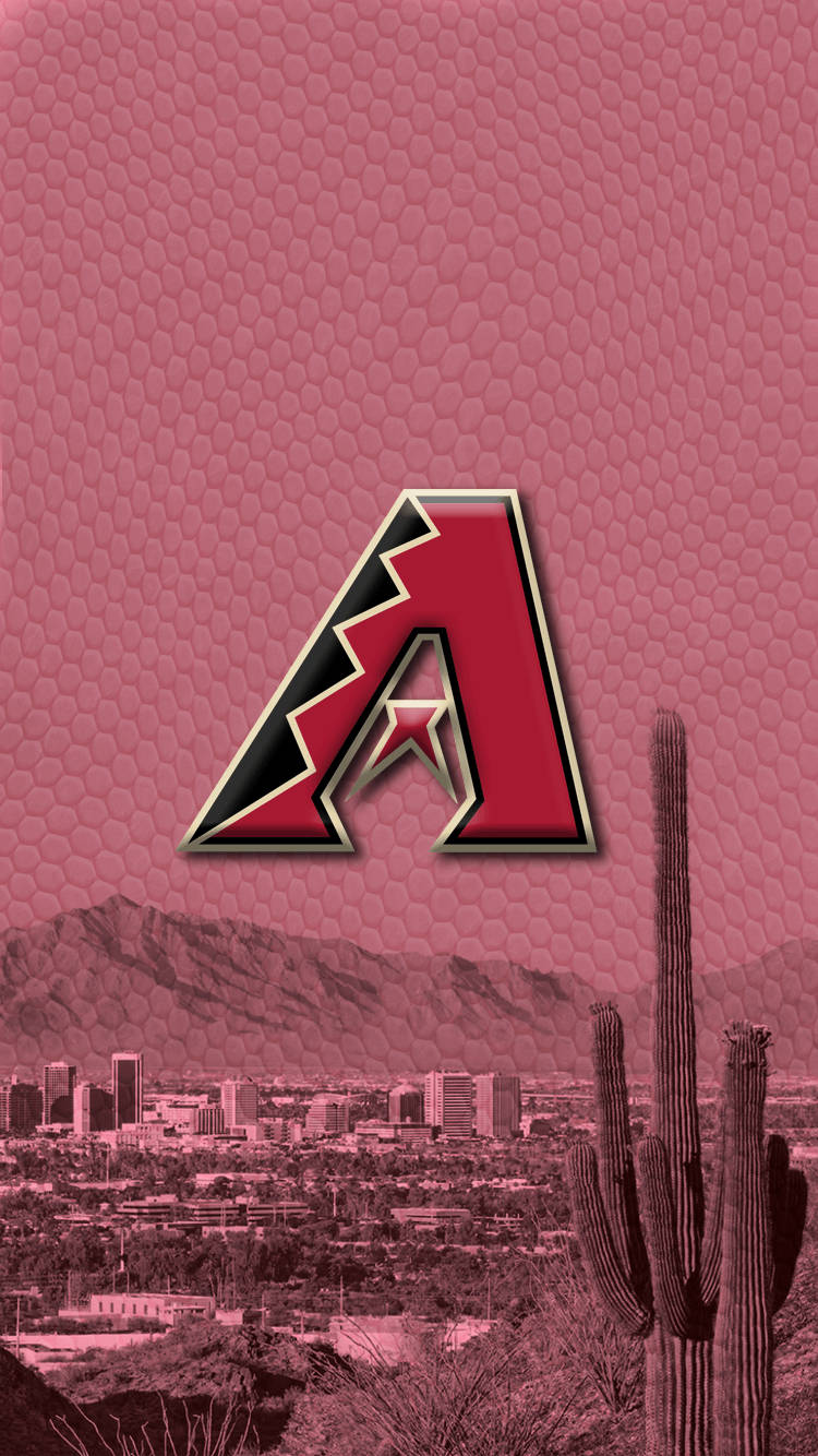 Arizona Diamondbacks, pink logo, desert cityscape, HD Phone Wallpaper