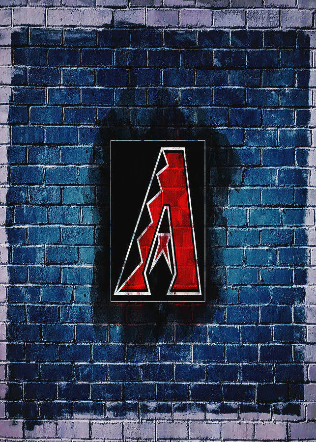 Arizona Diamondbacks, Blue Wall Brick, red stylized 'A' logo, SD Phone Wallpaper