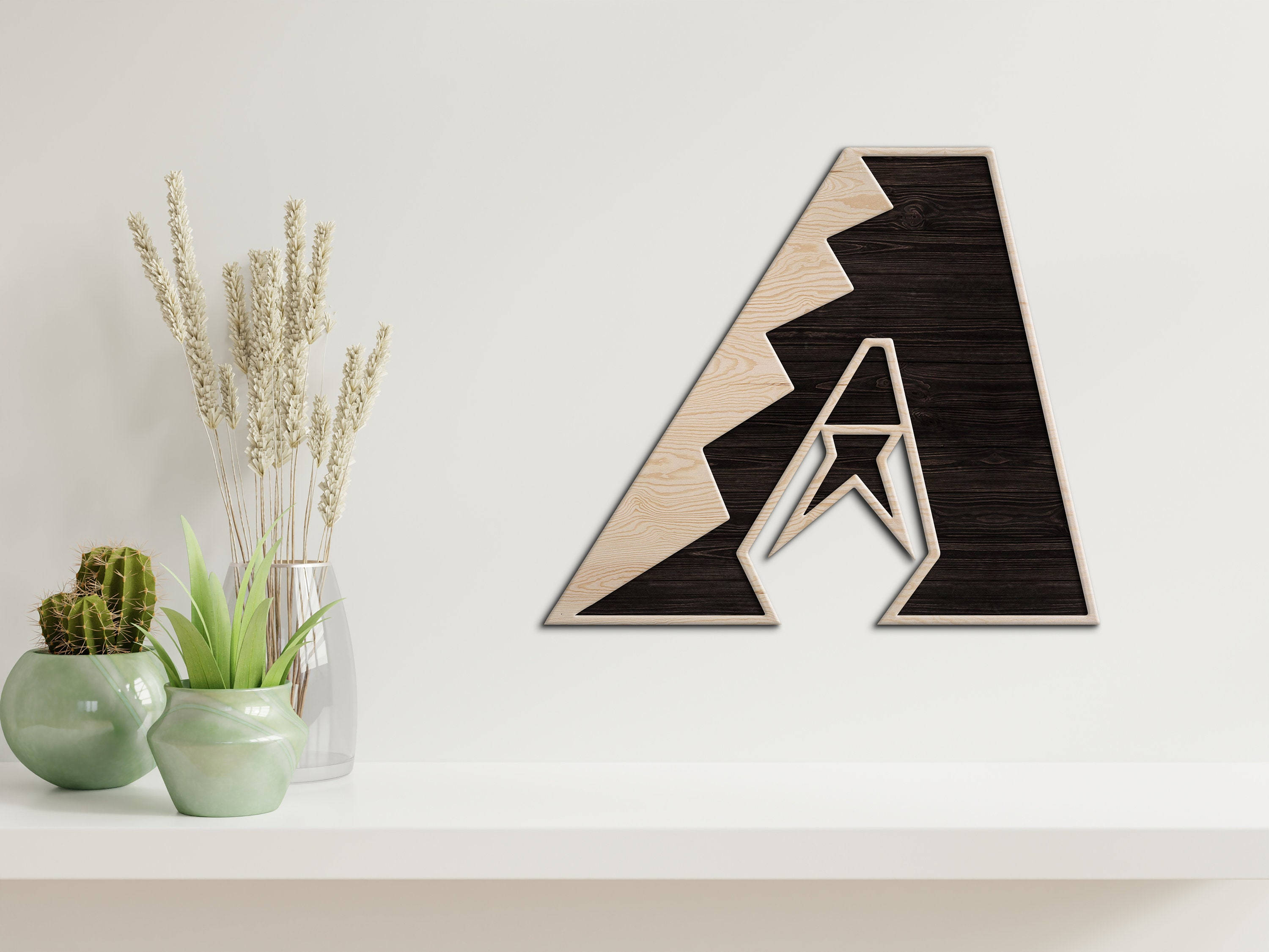 Arizona Diamondbacks, wooden letter A, dark and light wood inlays, 2K Desktop Wallpaper