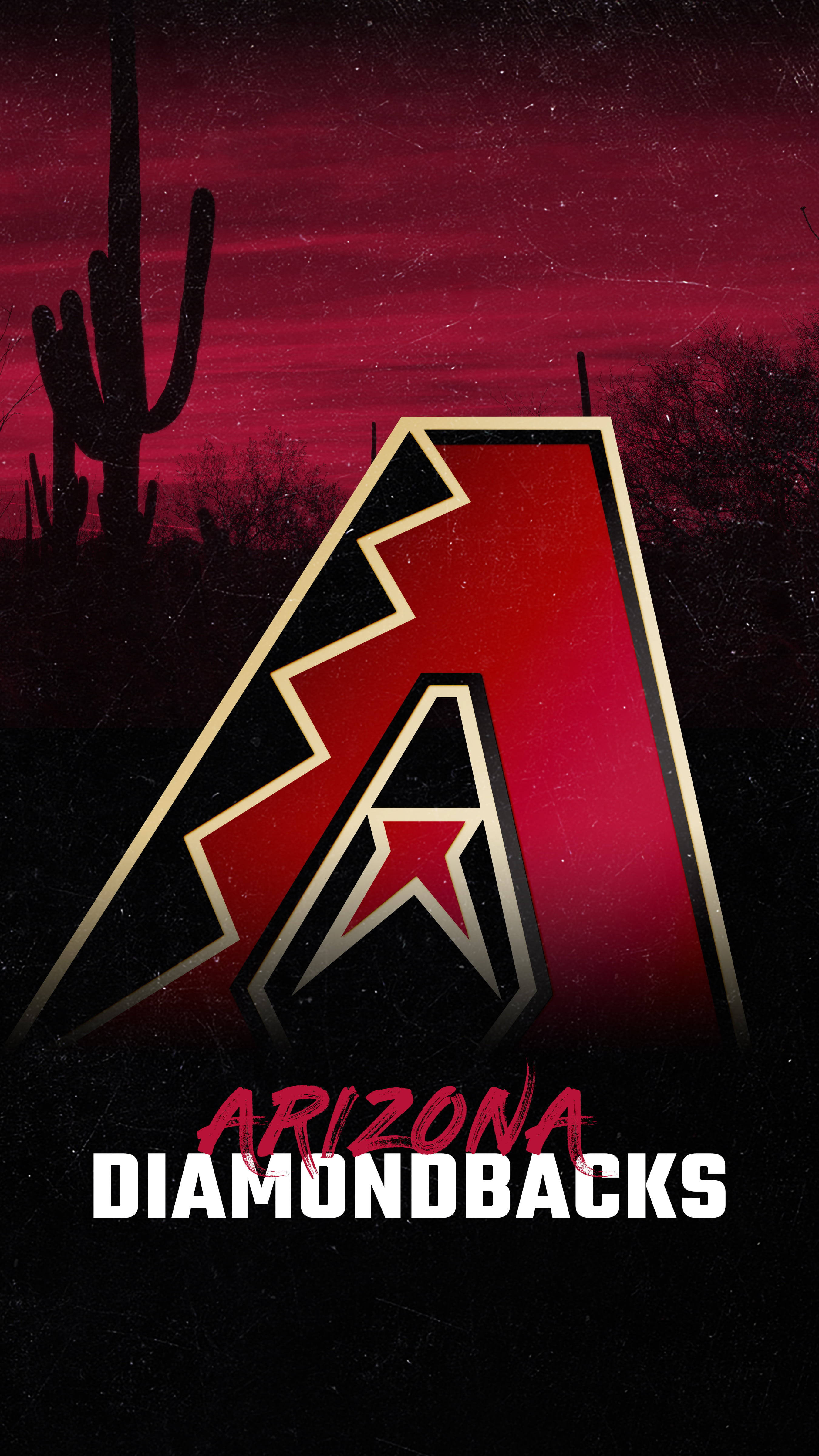Arizona Diamondbacks, red, starry night, 4K Phone Wallpaper