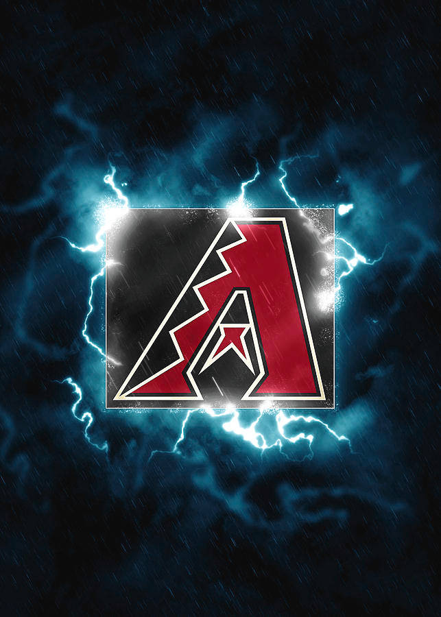 Arizona Diamondbacks, blue lightning, red and black logo, SD Phone Wallpaper