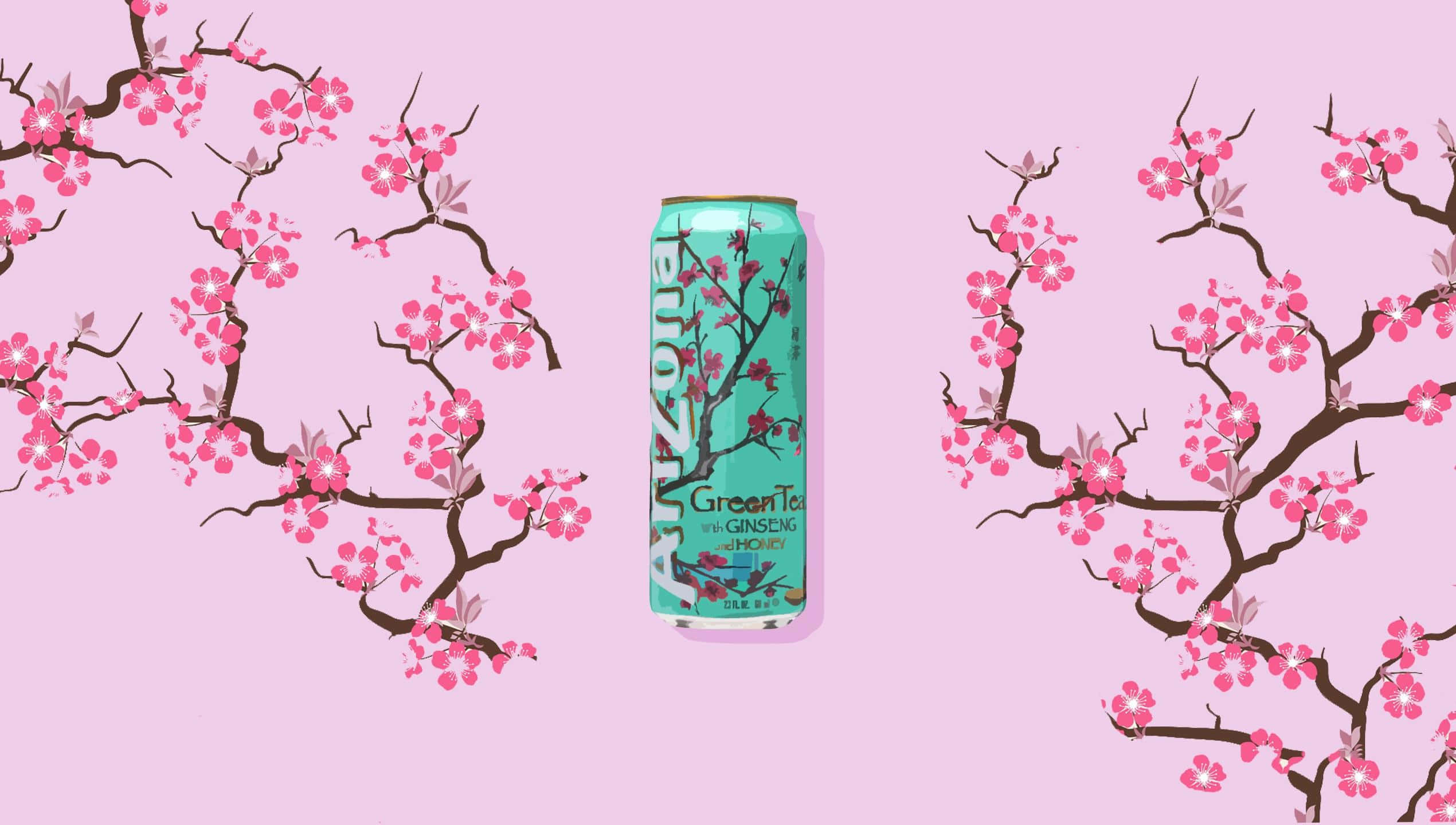 Arizona Green Tea, ginseng and honey flavor, teal can, Full HD Desktop Wallpaper