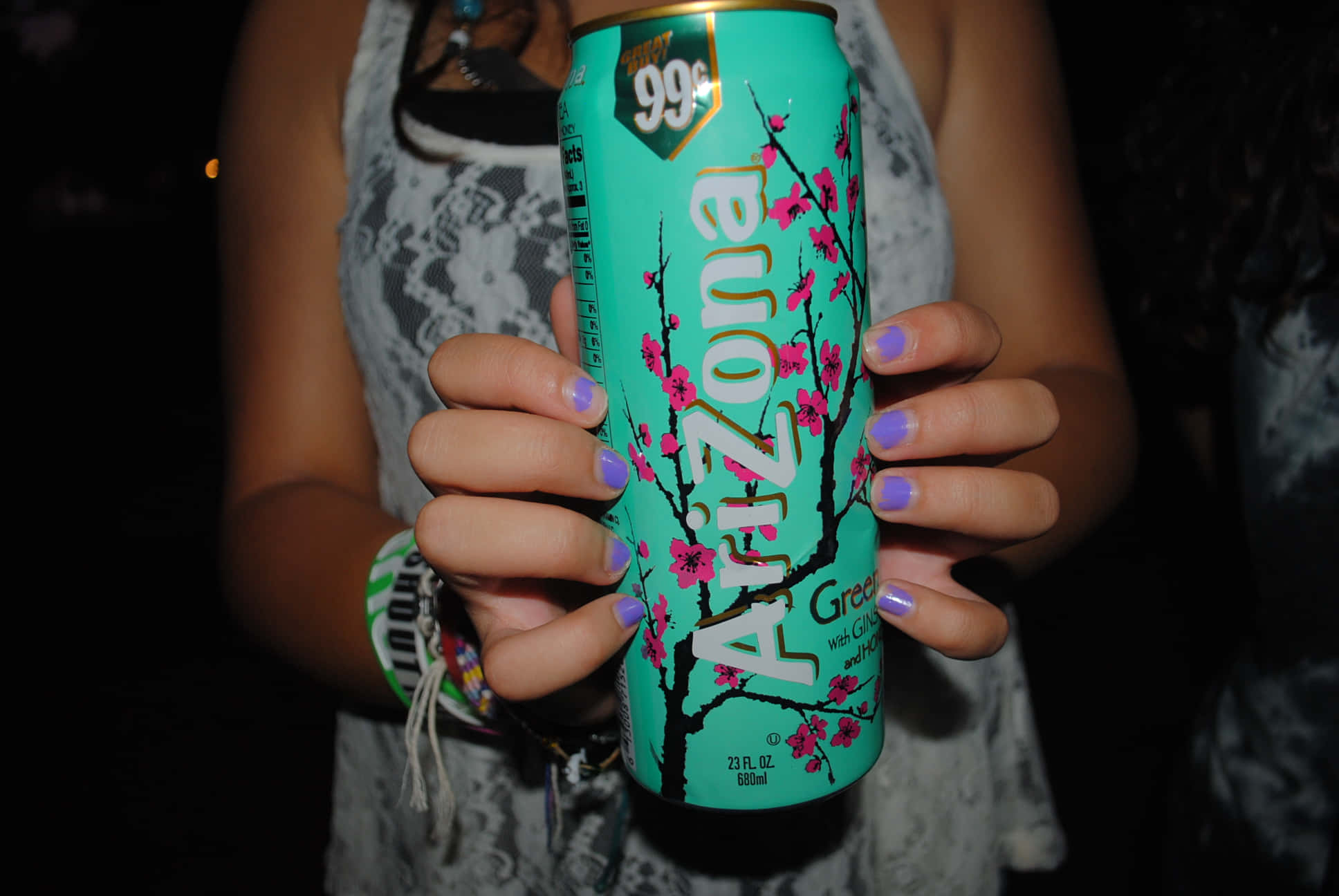 Arizona Green Tea, teal, pink cherry blossoms, Full HD Desktop Wallpaper