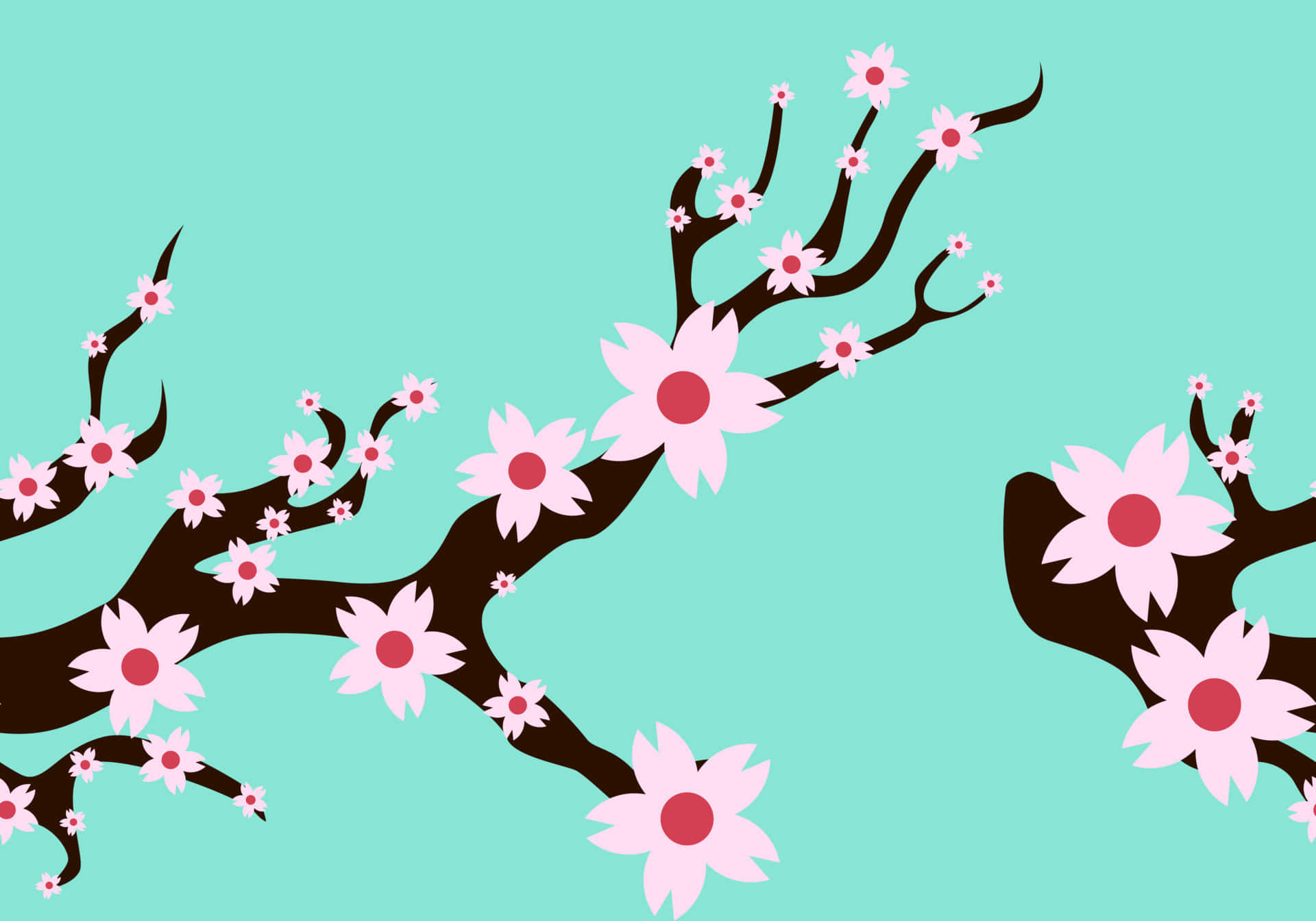 Arizona Tea, pink flowers, cherry blossom branches, Full HD Desktop Wallpaper