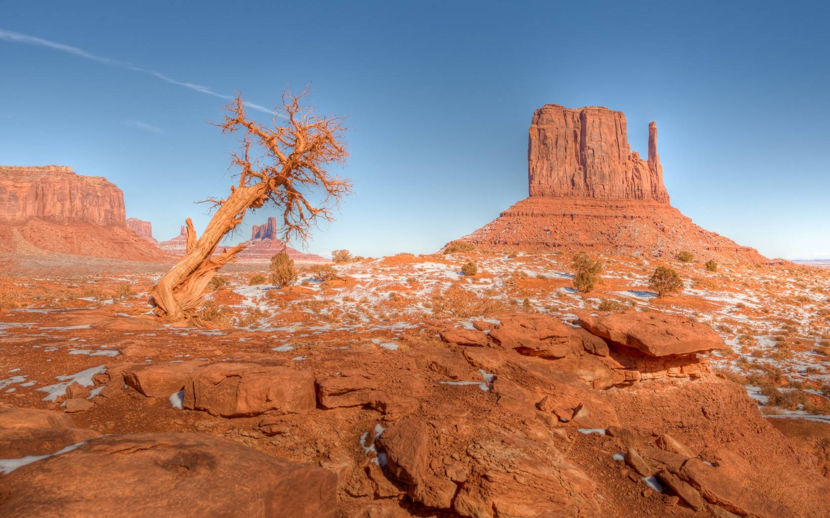 mountain valley, arizona desert, blue sky, HD Desktop Wallpaper
