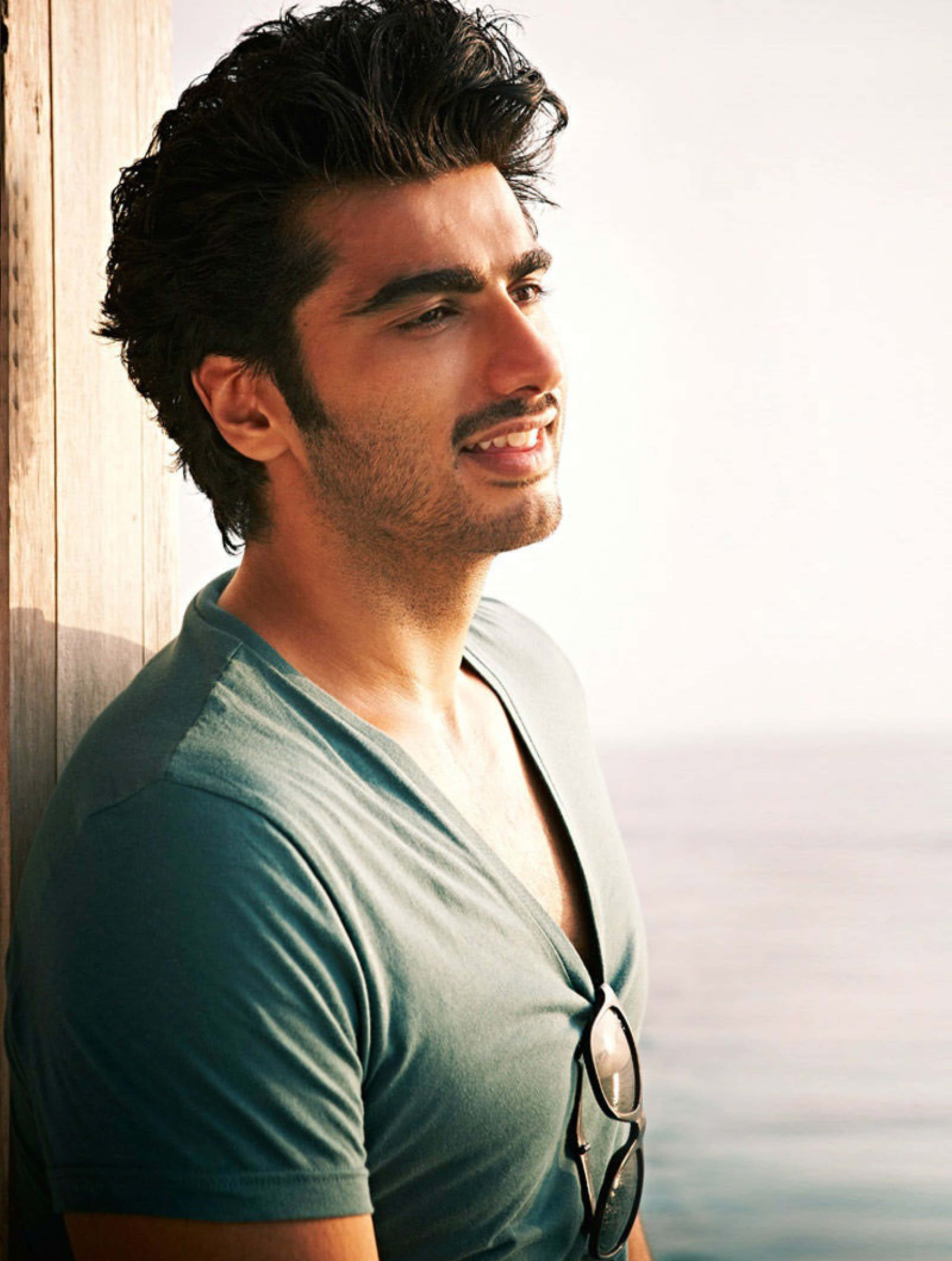 Arjun Kapoor, golden hour, calm ocean, 4K Phone Wallpaper
