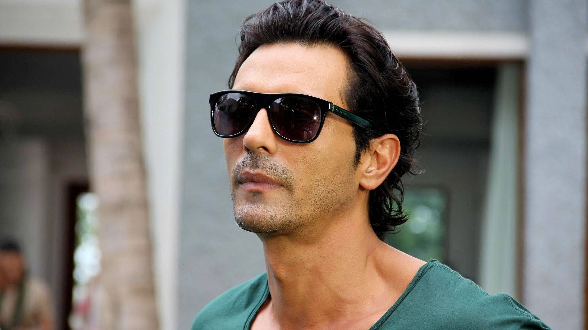 Arjun Rampal, sunglasses, green shirt, Full HD Desktop Wallpaper