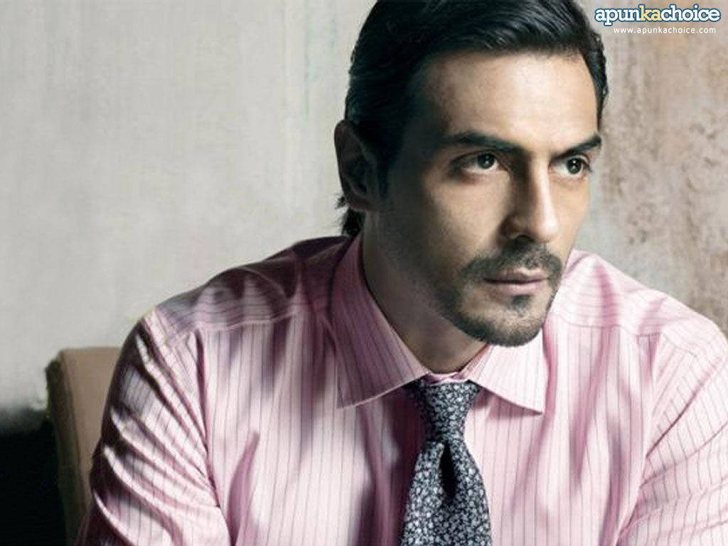 Arjun Rampal, pink striped shirt, patterned tie, SD Desktop Wallpaper
