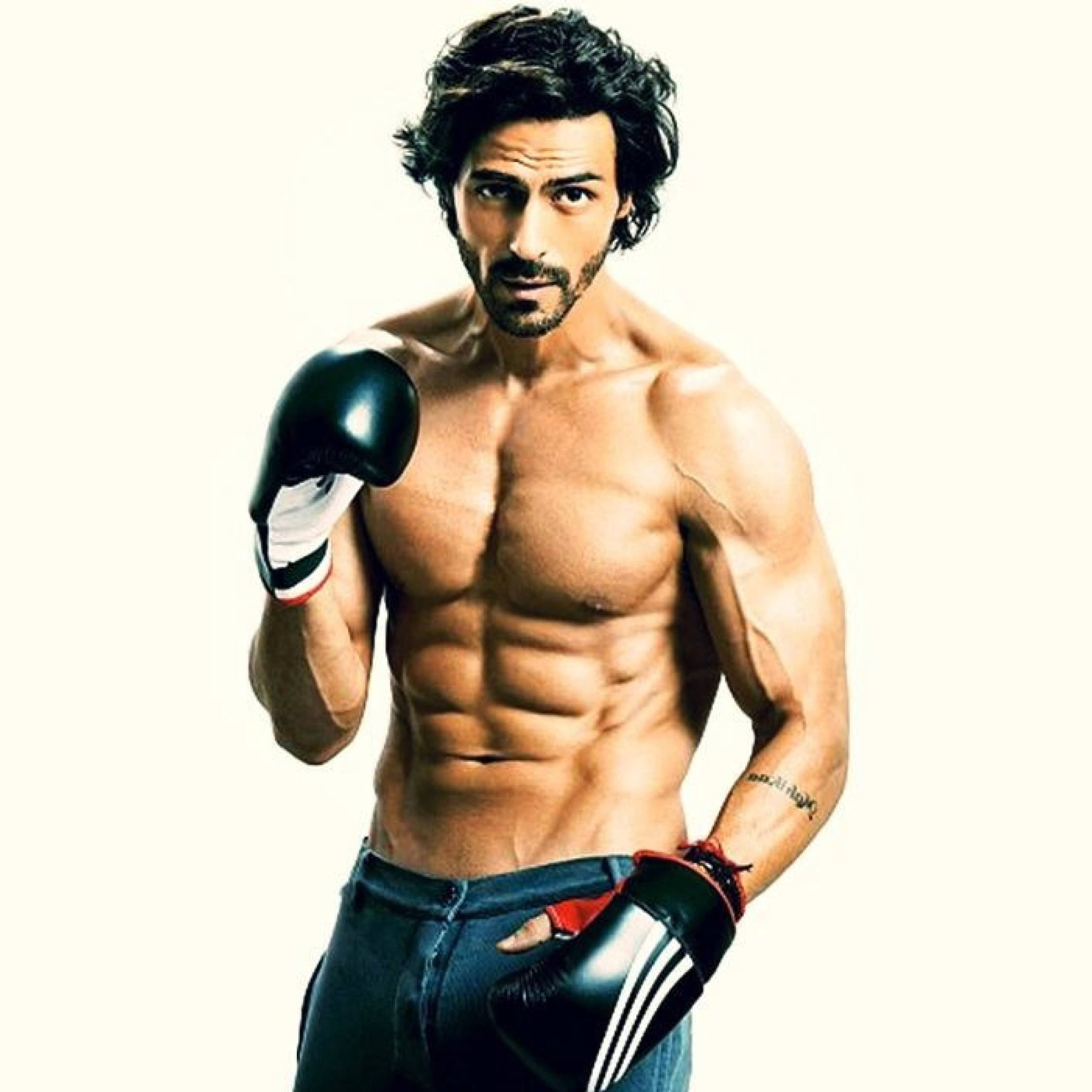 Arjun Rampal, boxer, black boxing gloves, Full HD Desktop Wallpaper