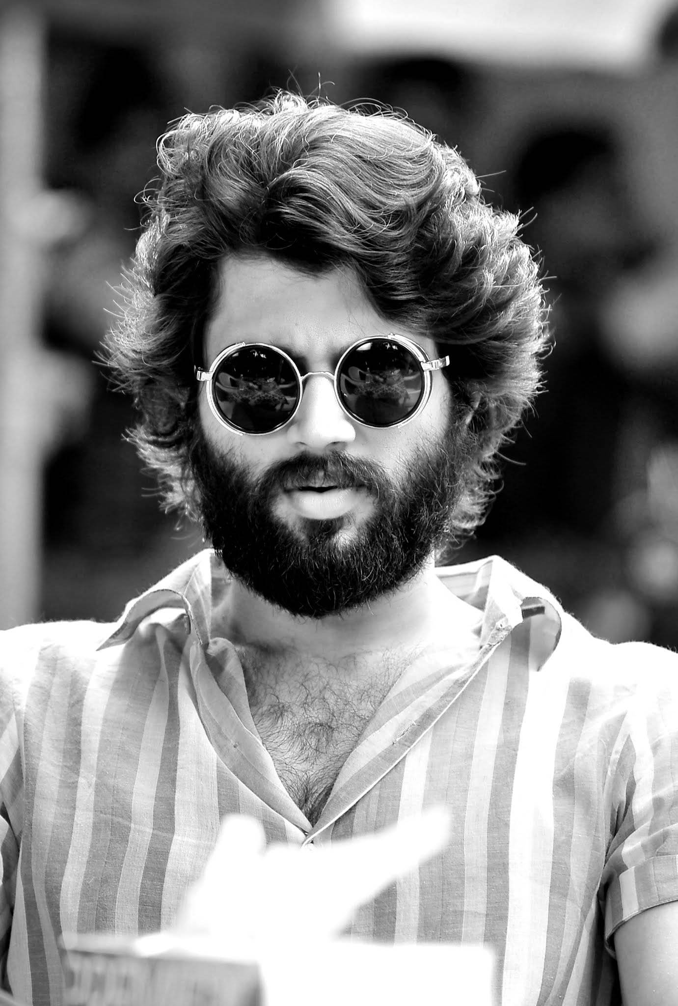 Arjun Reddy, black and white, bearded man, Full HD Phone Wallpaper