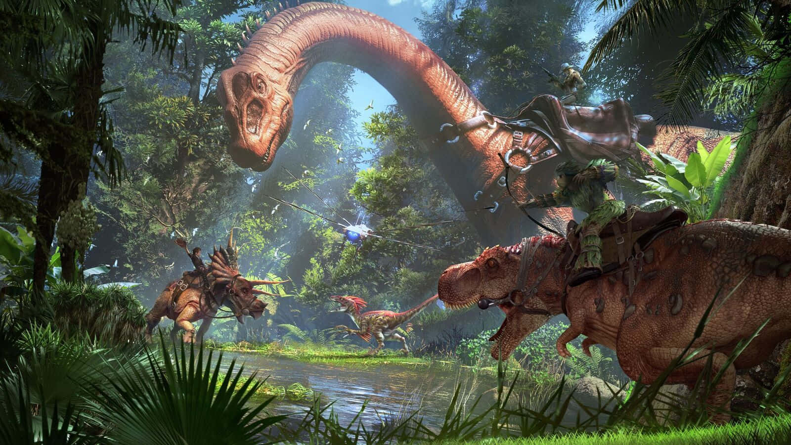 Ark Survival 4K, dinosaurs, jungle, HD Desktop Wallpaper