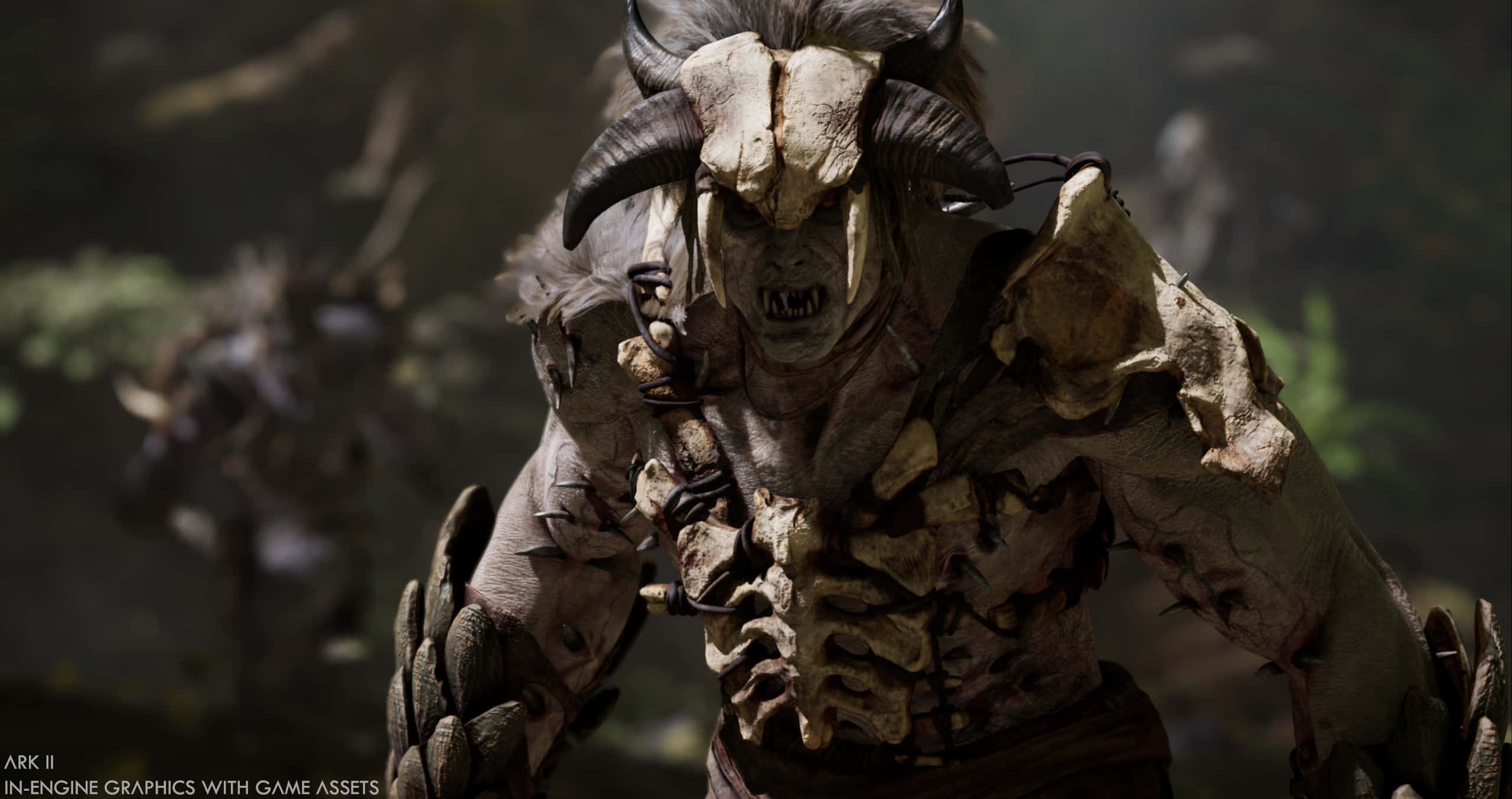 Ark Survival 4K, demon with horns, skull mask, 2K Desktop Wallpaper