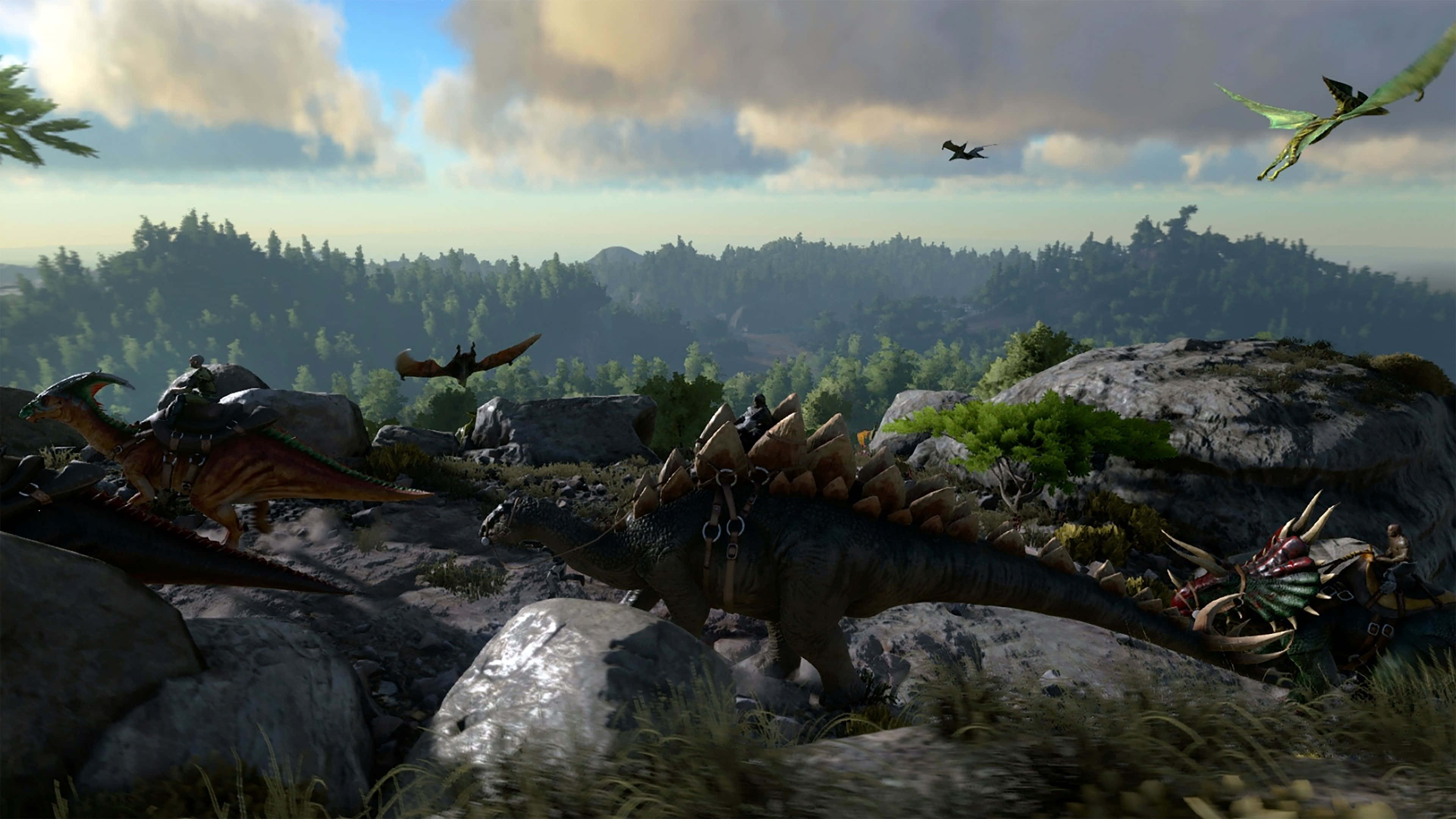Ark Survival 4K, armored dragons, rocky terrain, 4K Desktop Wallpaper