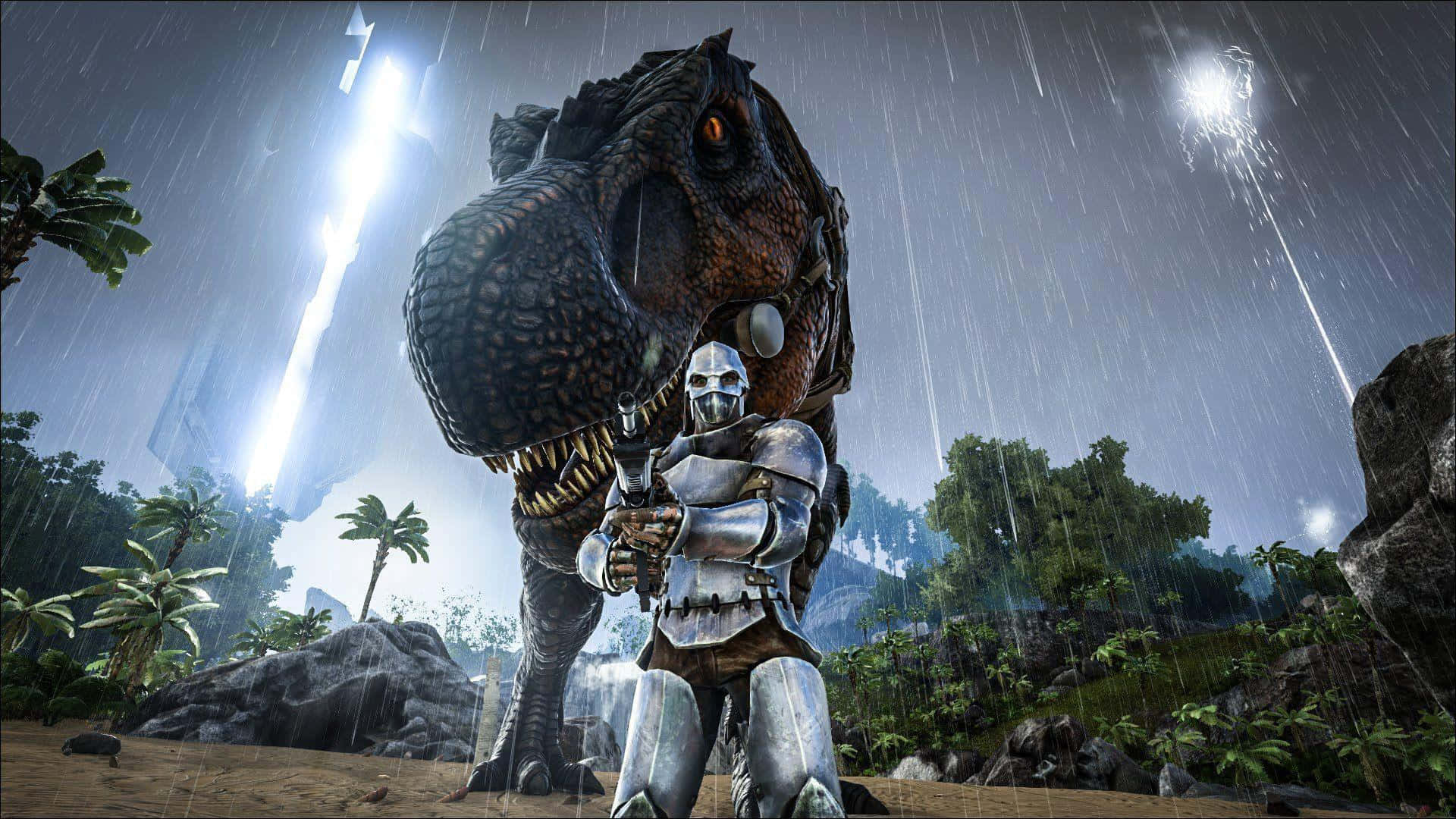Ark Survival, knight, silver armor, Full HD Desktop Wallpaper