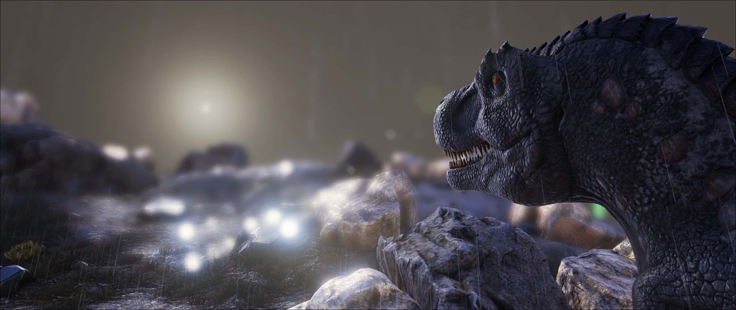 Ark Survival 4K, dinosaur, rocky area, 2K Desktop Wallpaper