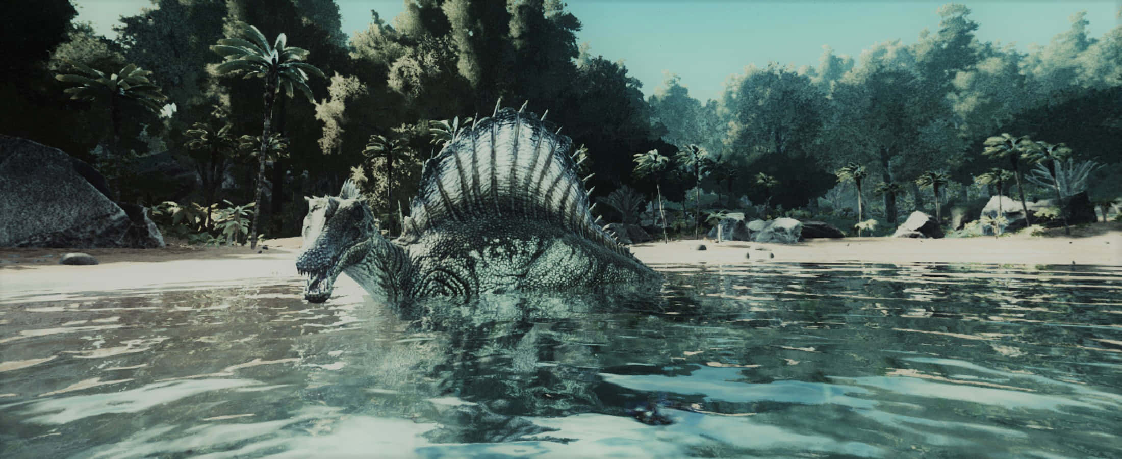 Ark Survival 4K, spiky armored dinosaur, calm waters, Full HD Desktop Wallpaper