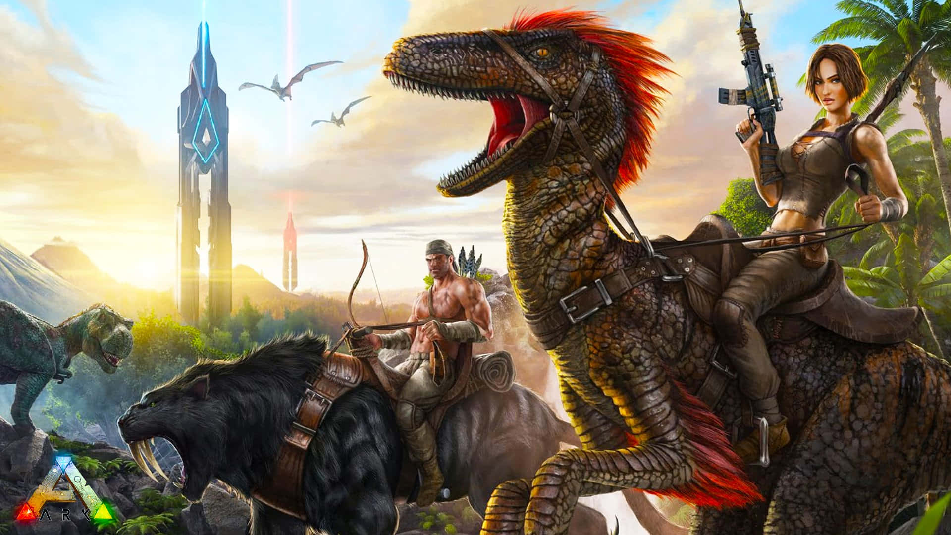 Ark Survival, dinosaurs, jungle, Full HD Desktop Wallpaper
